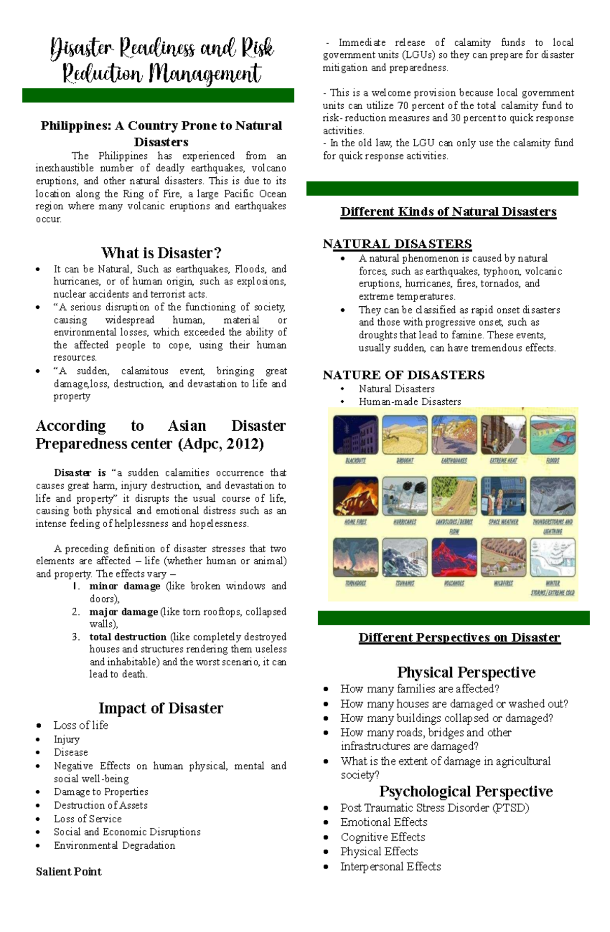 Disaster Readiness and Risk Reduction Management (DRRM) Overview - Studocu