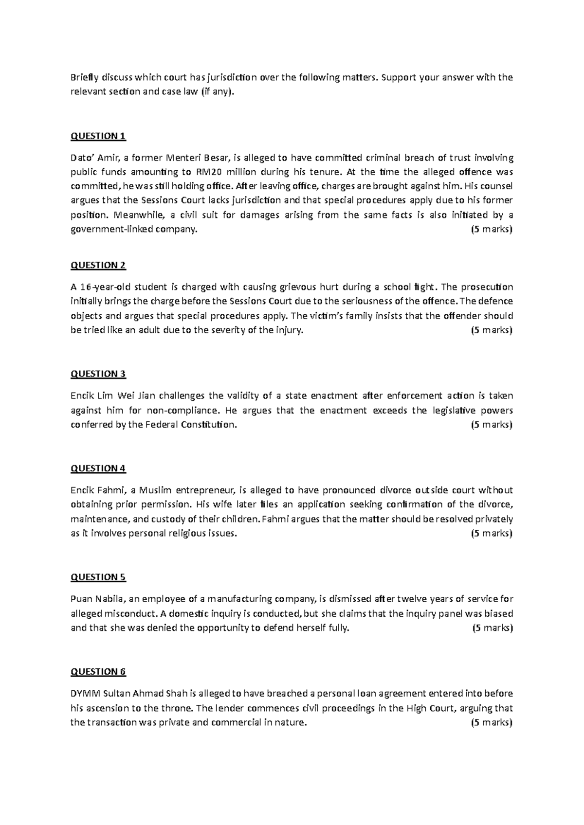 Tutorial Courts - Jurisdiction Analysis and Case Law Discussion - Studocu