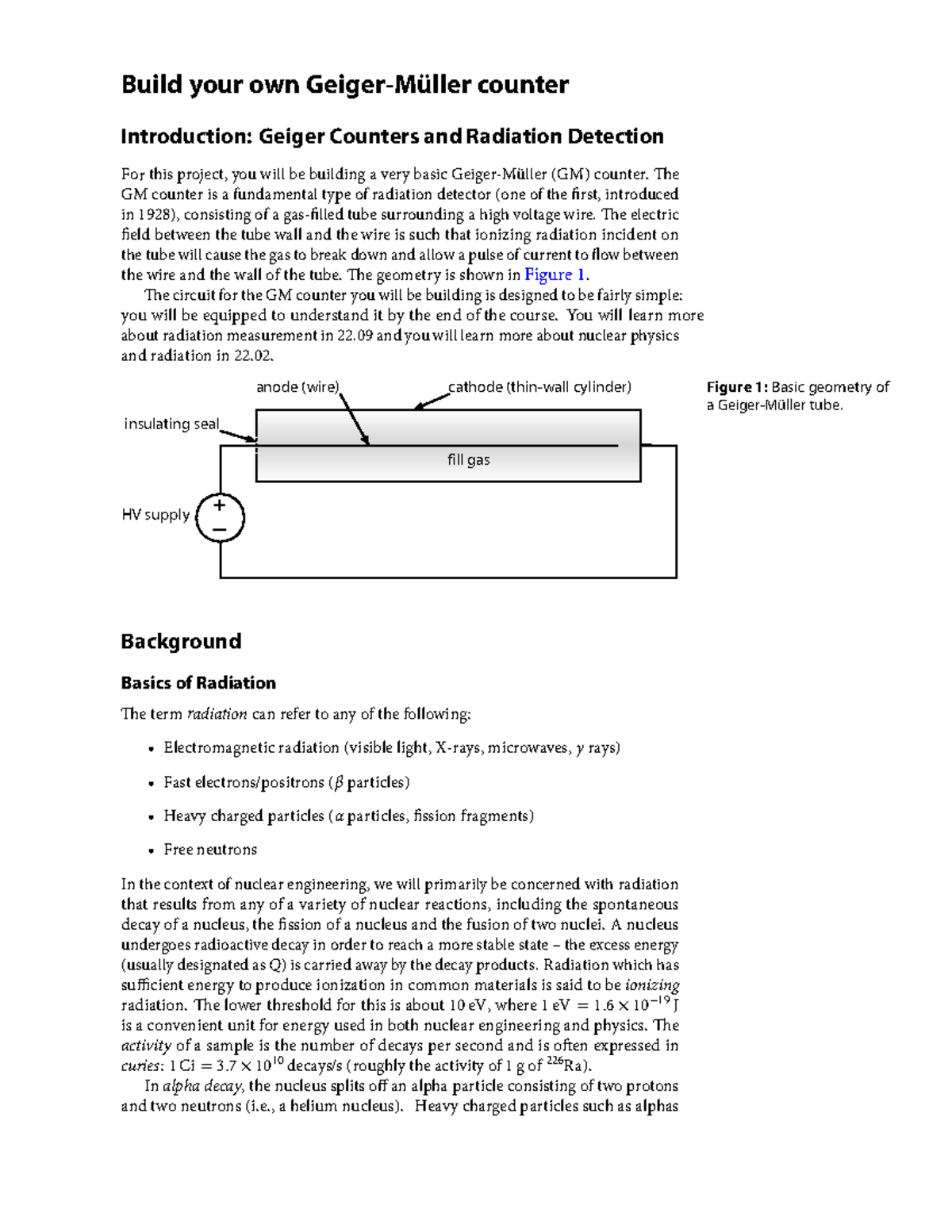 NSE: Build Your Own Geiger Counter for MIT22 S902IAP15 - Studocu