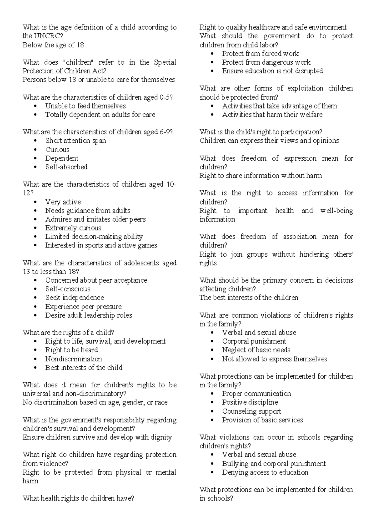 Rights of Children - What is the age definition of a child according to ...