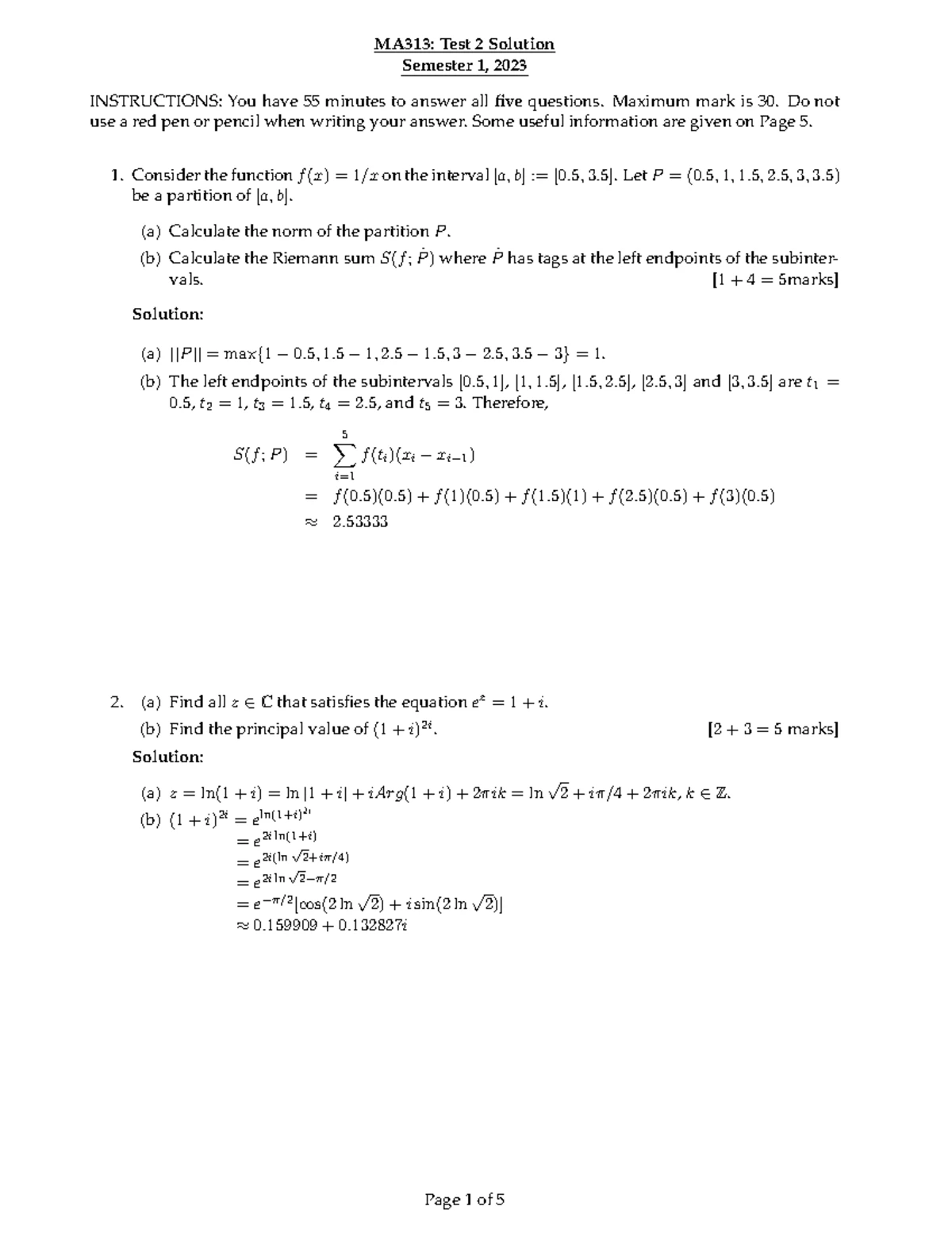 MA313: Final Exam - Real and Complex Analysis Semester I, 2023 - Studocu