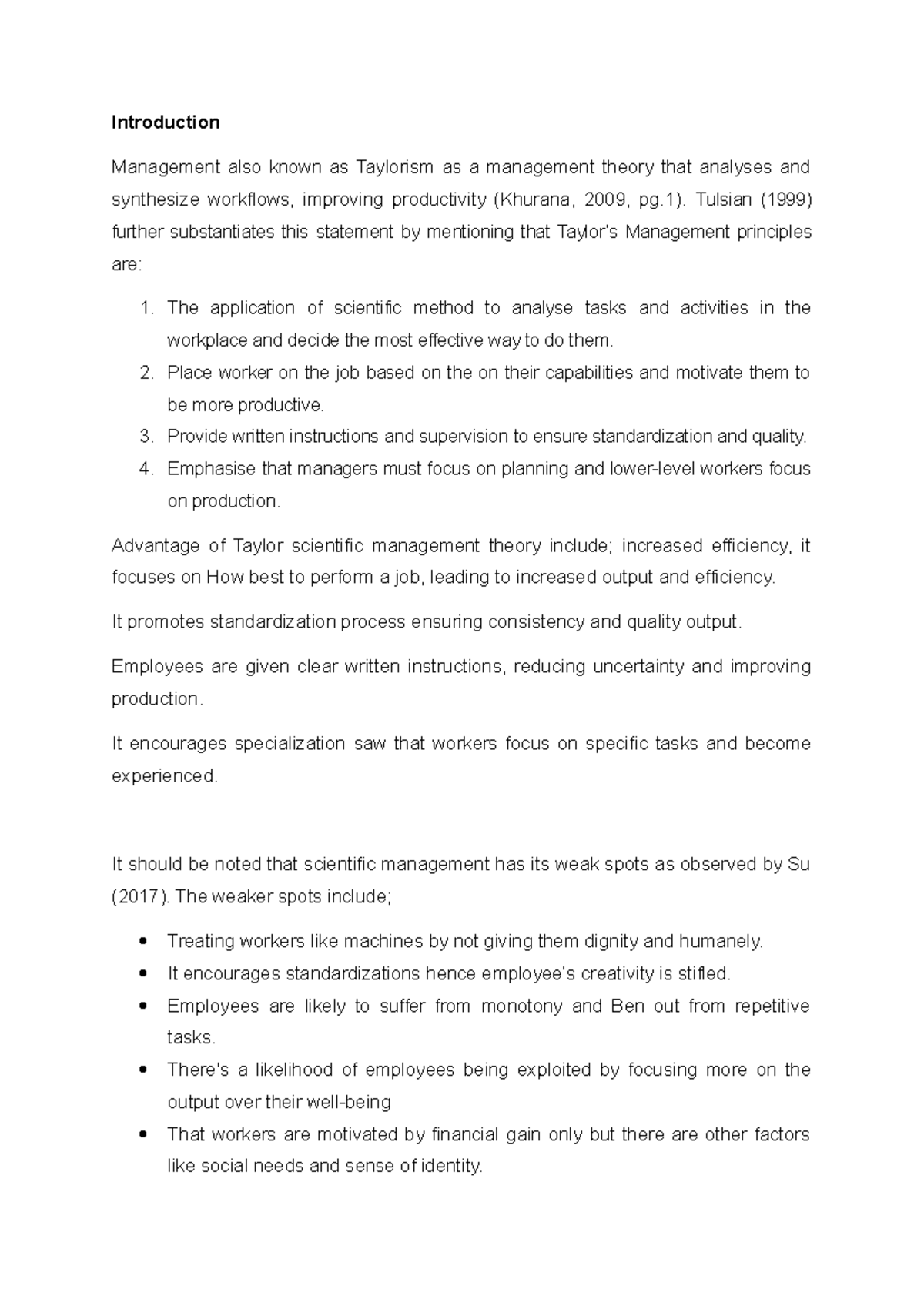 Management Theories: Taylorism & Fayol's Principles (Coursework) - Studocu