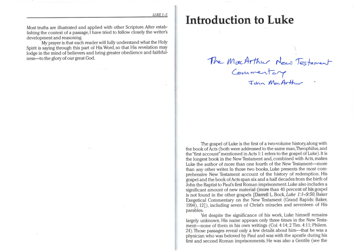 LUKE Intro to Luke Commentary: Understanding Authorship & Context - Studocu