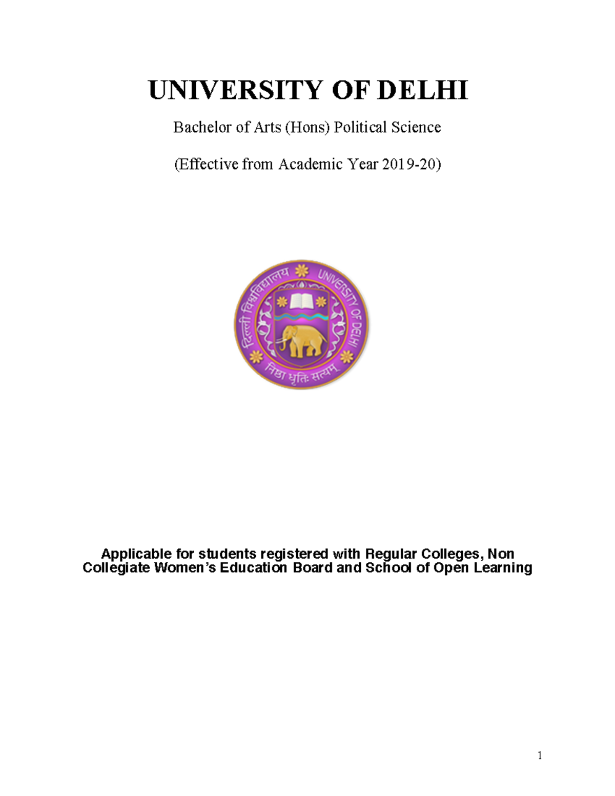 114-LOCF - Hdidj - UNIVERSITY OF DELHI Bachelor of Arts (Hons ...