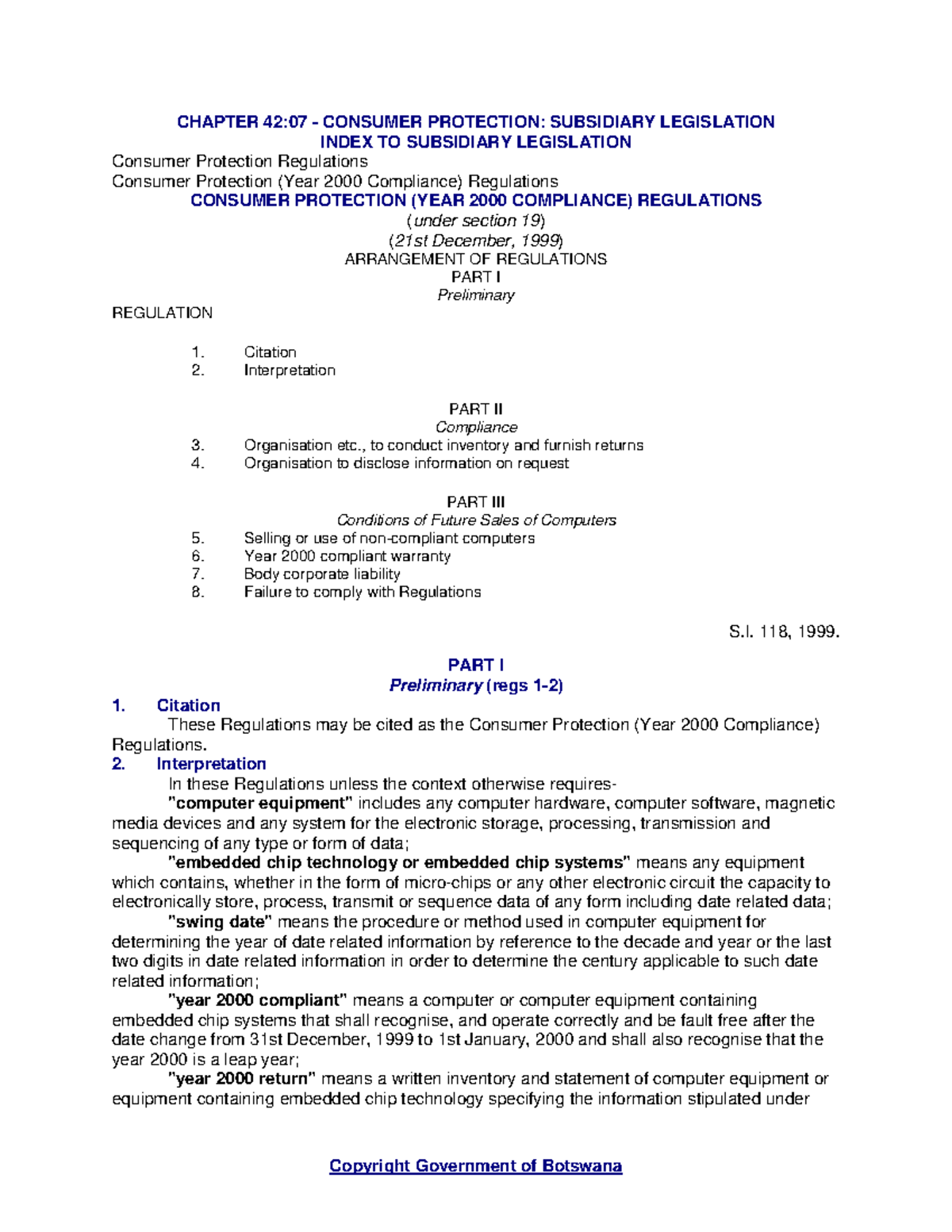 Consumer Protection Regulations CAP 42 07 - CHAPTER 42:07 - CONSUMER ...