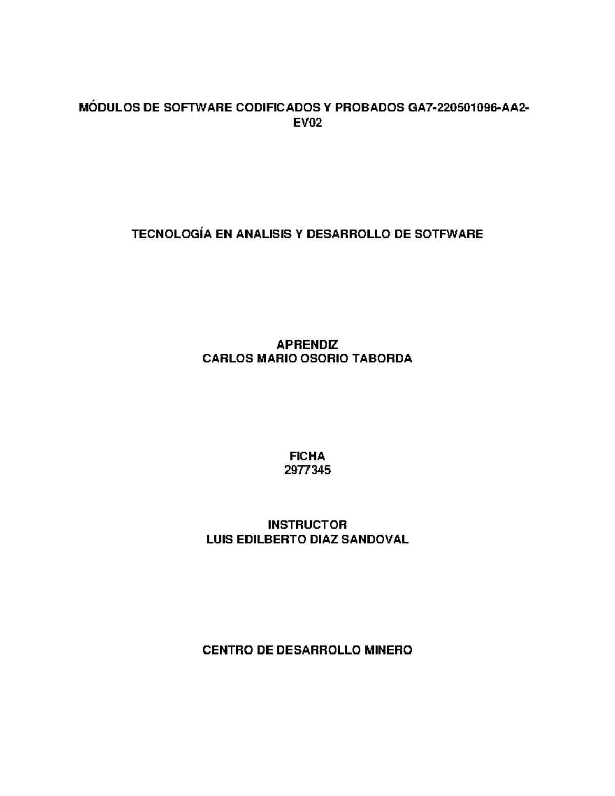 Módulos de Software Codificados y Probados - GA7-220501096-AA2-EV02 ...