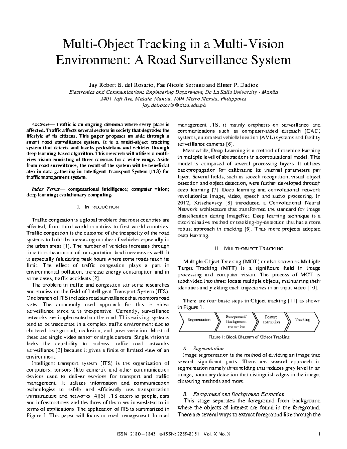 Tracking in an Environment: A Deep Learning Road Surveillance System ...