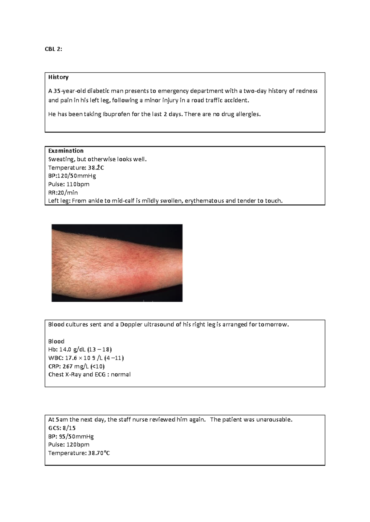 CBL 2: Case Study on Cellulitis in a Diabetic Patient - Studocu
