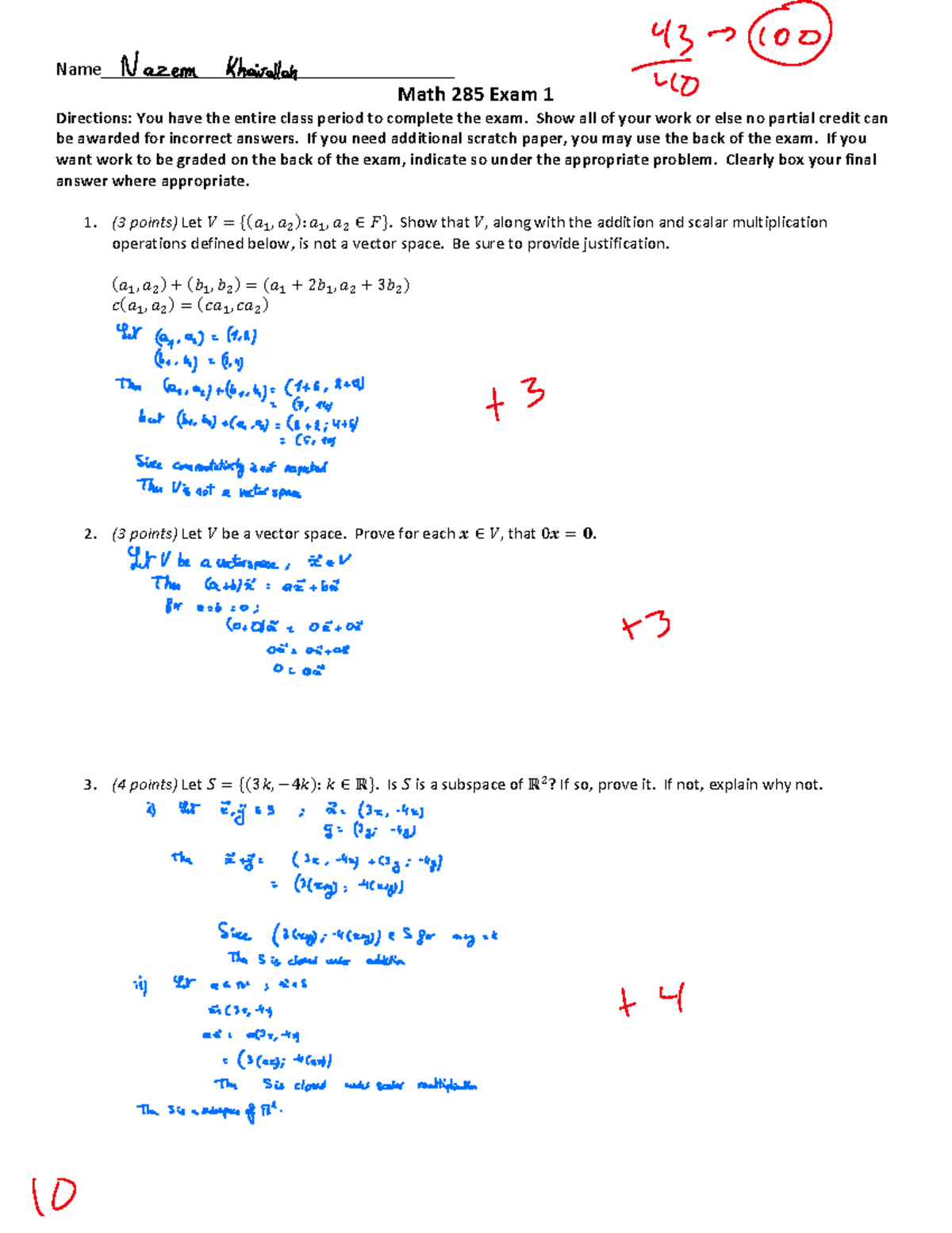 PRACTICE EXAM 1 - Name______________________________________ Math 285 ...