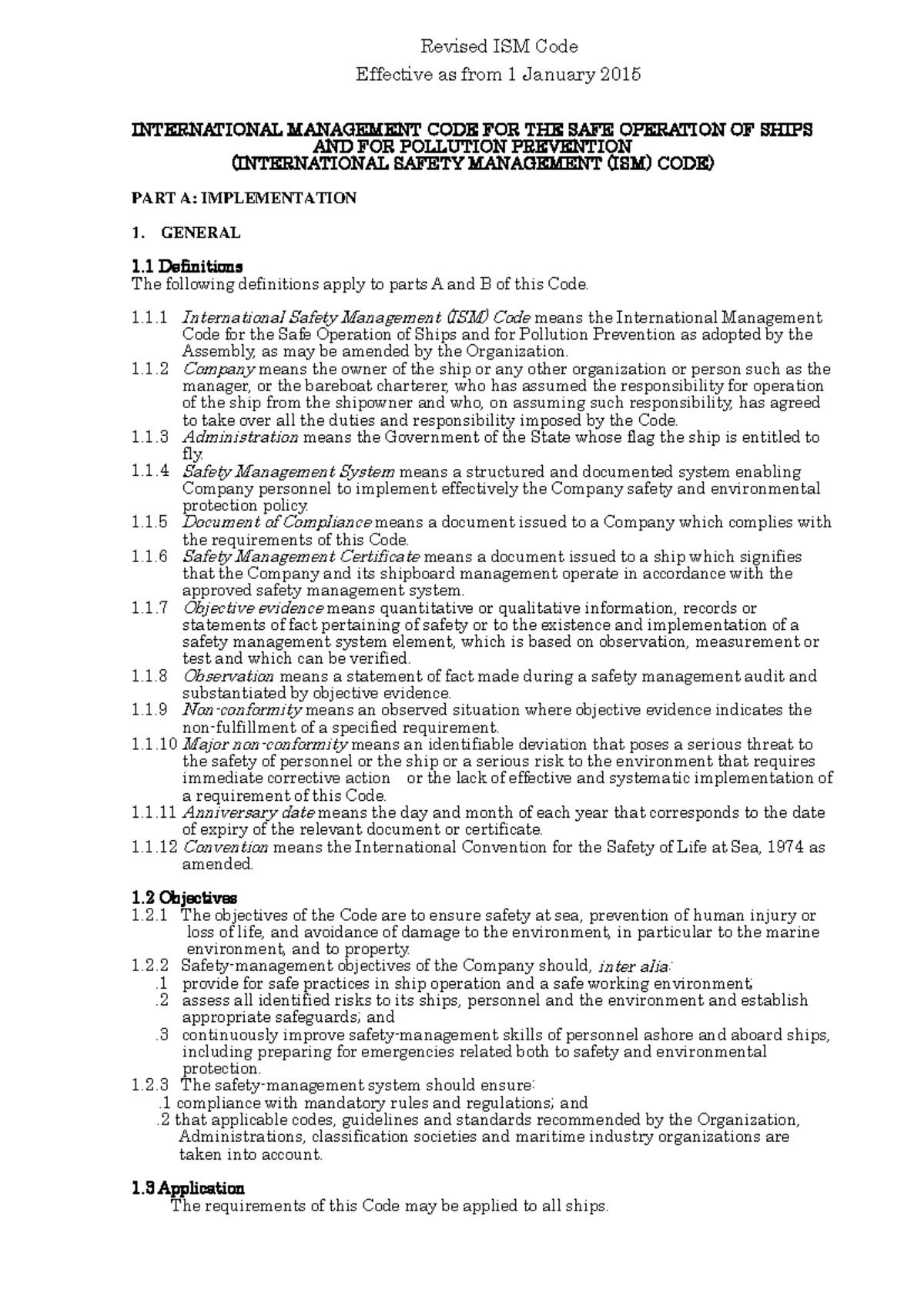 Revised ISM Code Overview and Implementation Guidelines - Studocu