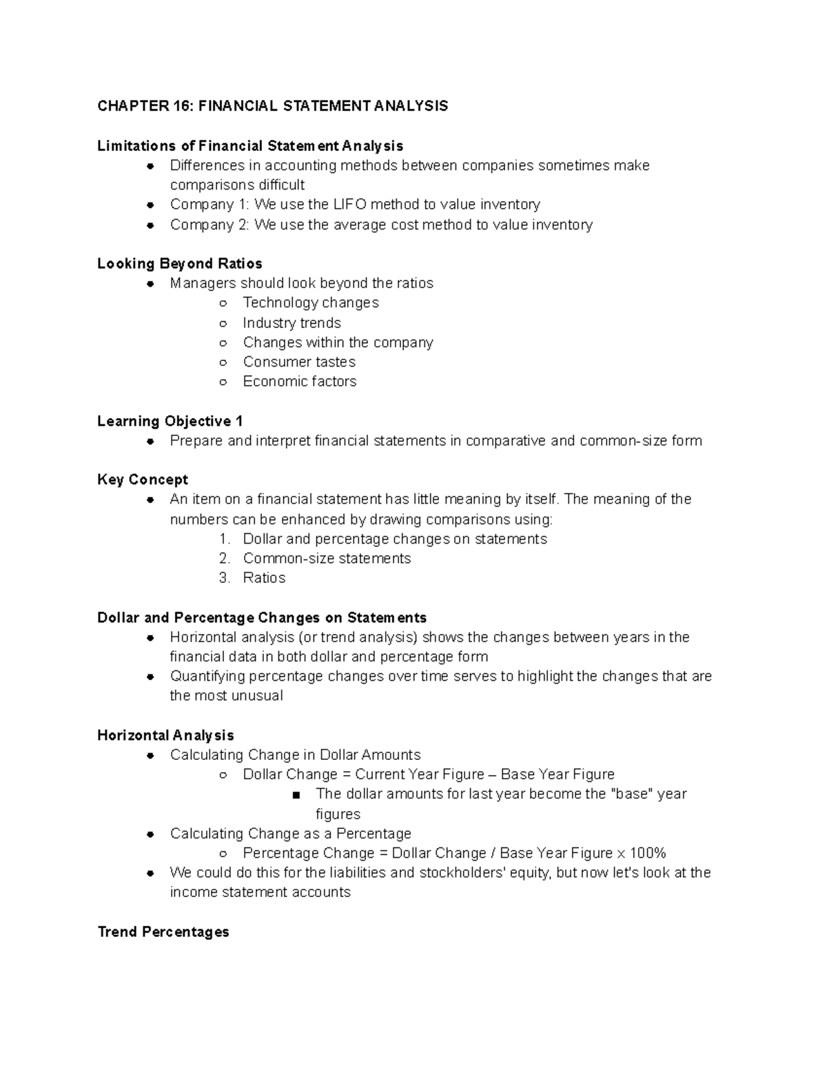Chapter 16: Comprehensive Financial Statement Analysis Guide - Studocu