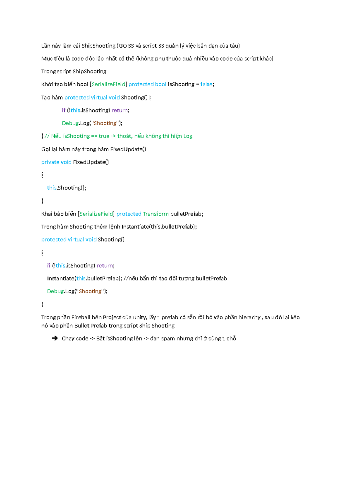 E6: Cấu trúc If và Boolean trong Script ShipShooting - Studocu