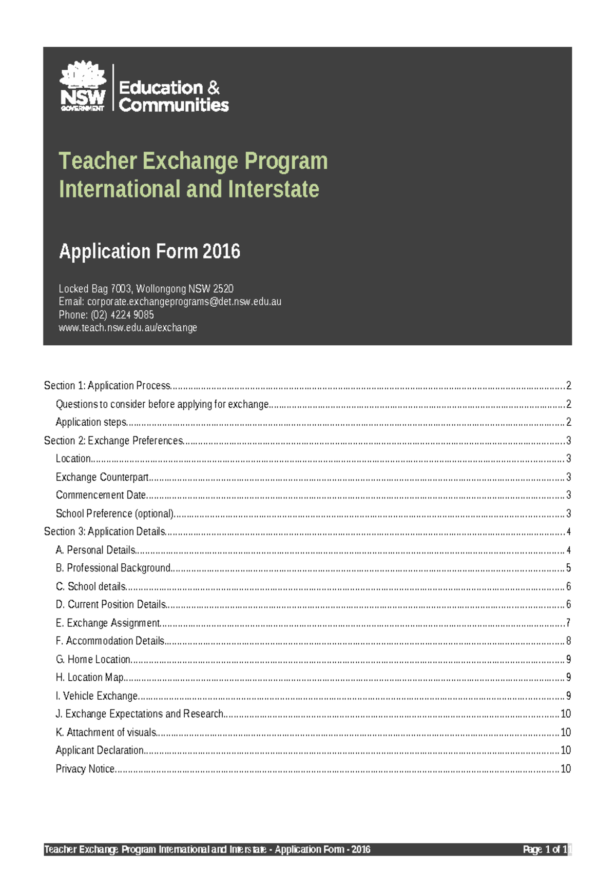 Teacher Exchange Program Application Form: Guidelines and Details - Studocu