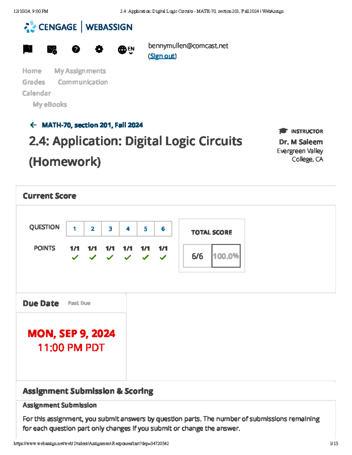 2.4 Application Digital Logic Circuits - MATH-70, section 201, Fall ...