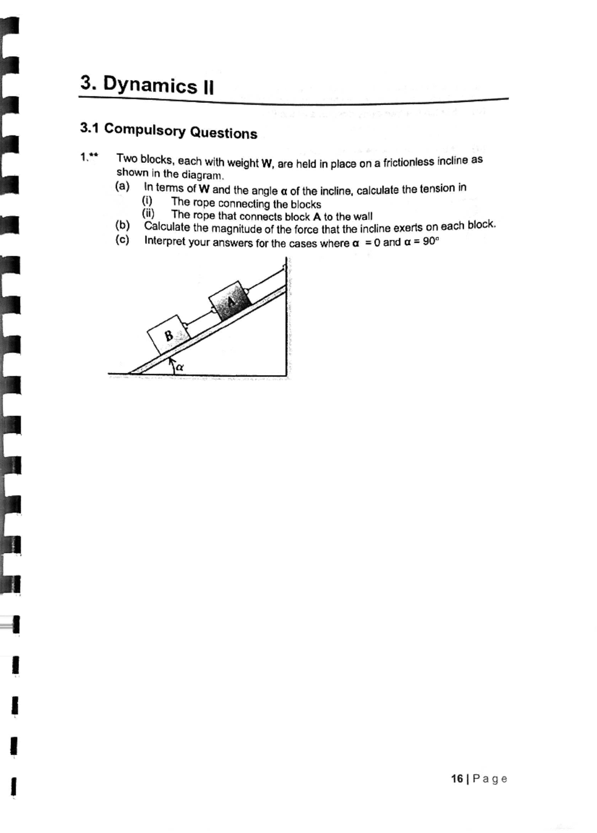 003 - Dynamics II Final Exam Compulsory & Optional Questions - Studocu