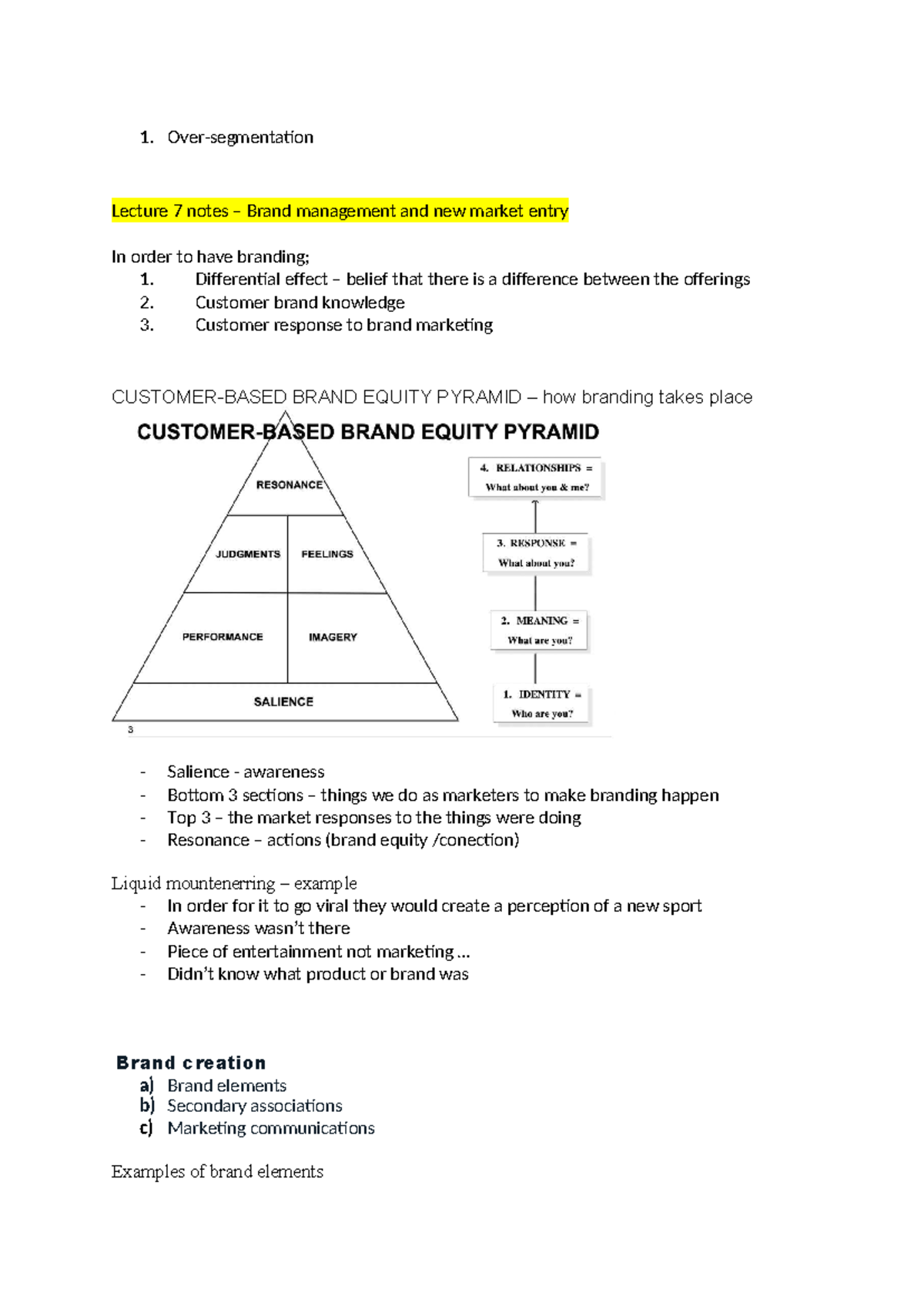 Lecture 7 Notes: Brand Management & Market Entry Strategies - Studocu