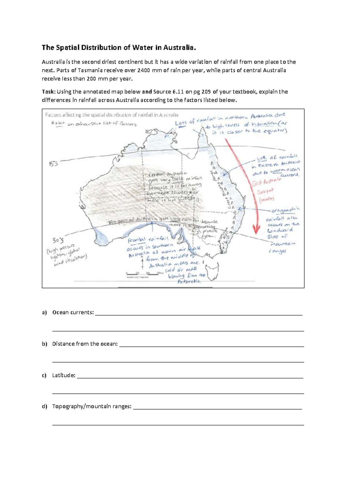 The Spatial Distribution of Water in Australia v2 - Australia is the ...