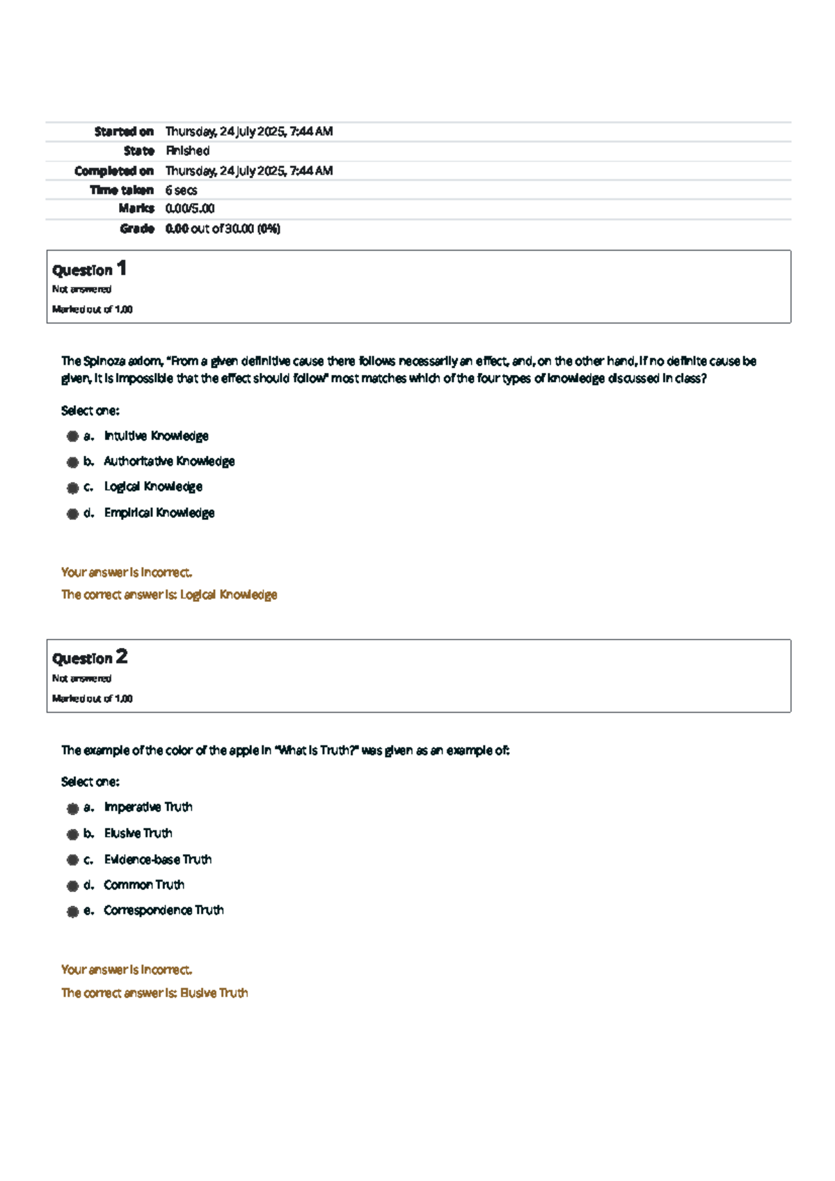 Self-Quiz Unit 6 Review: Knowledge Types & Concepts - Studocu