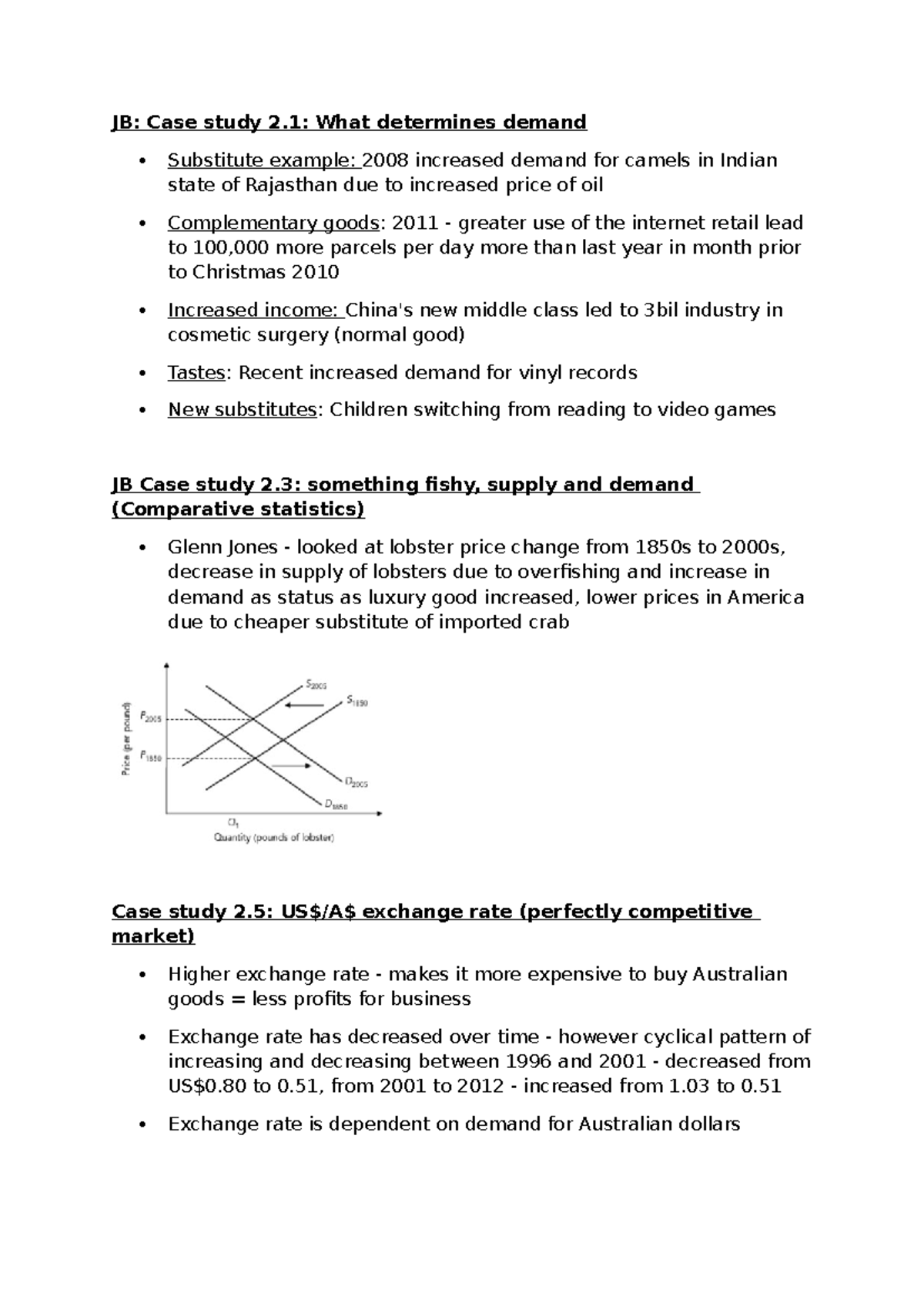 Week 2 Readings - JB: Case study 2: What determines demand Substitute ...