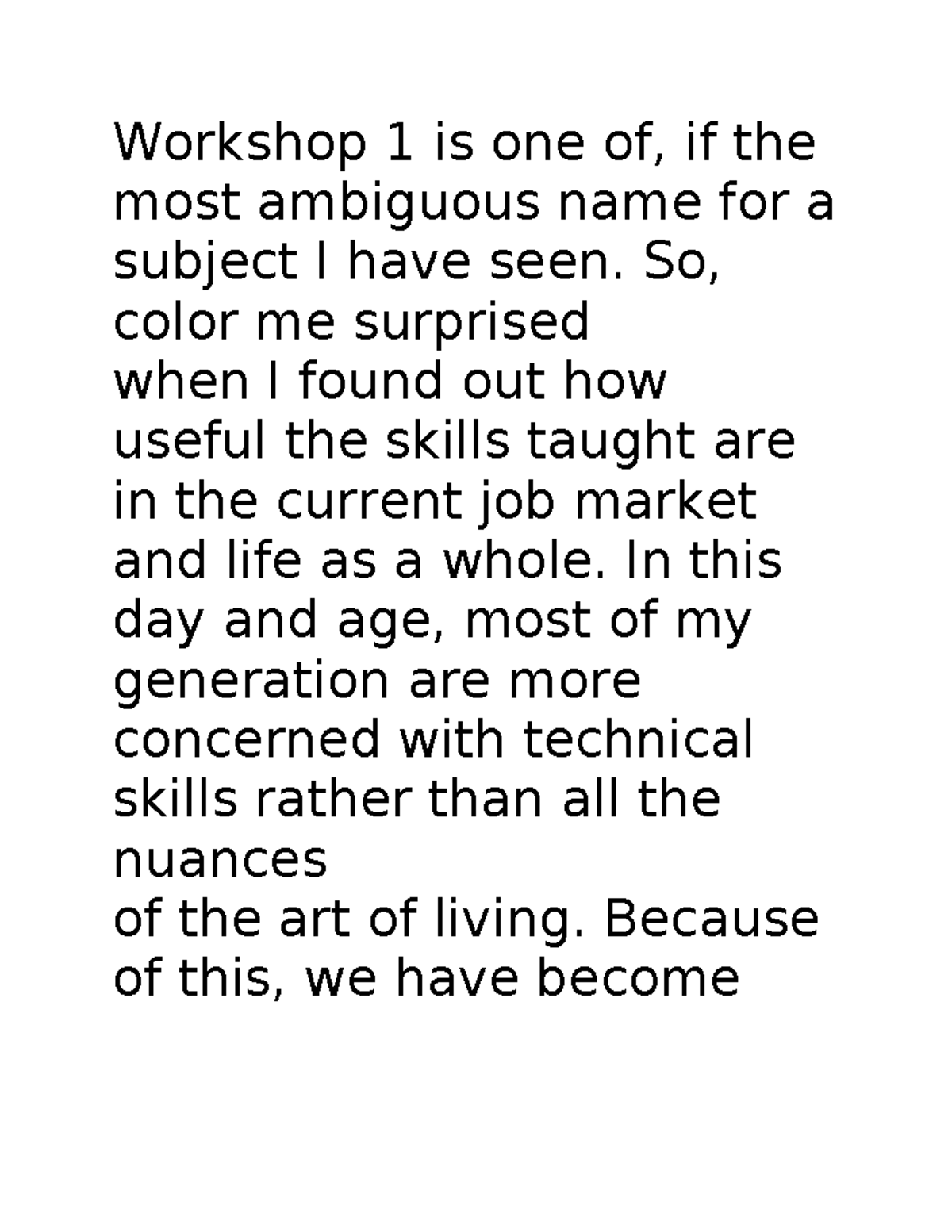Ipsum - Lecture note - Workshop 1 is one of, if the most ambiguous name ...