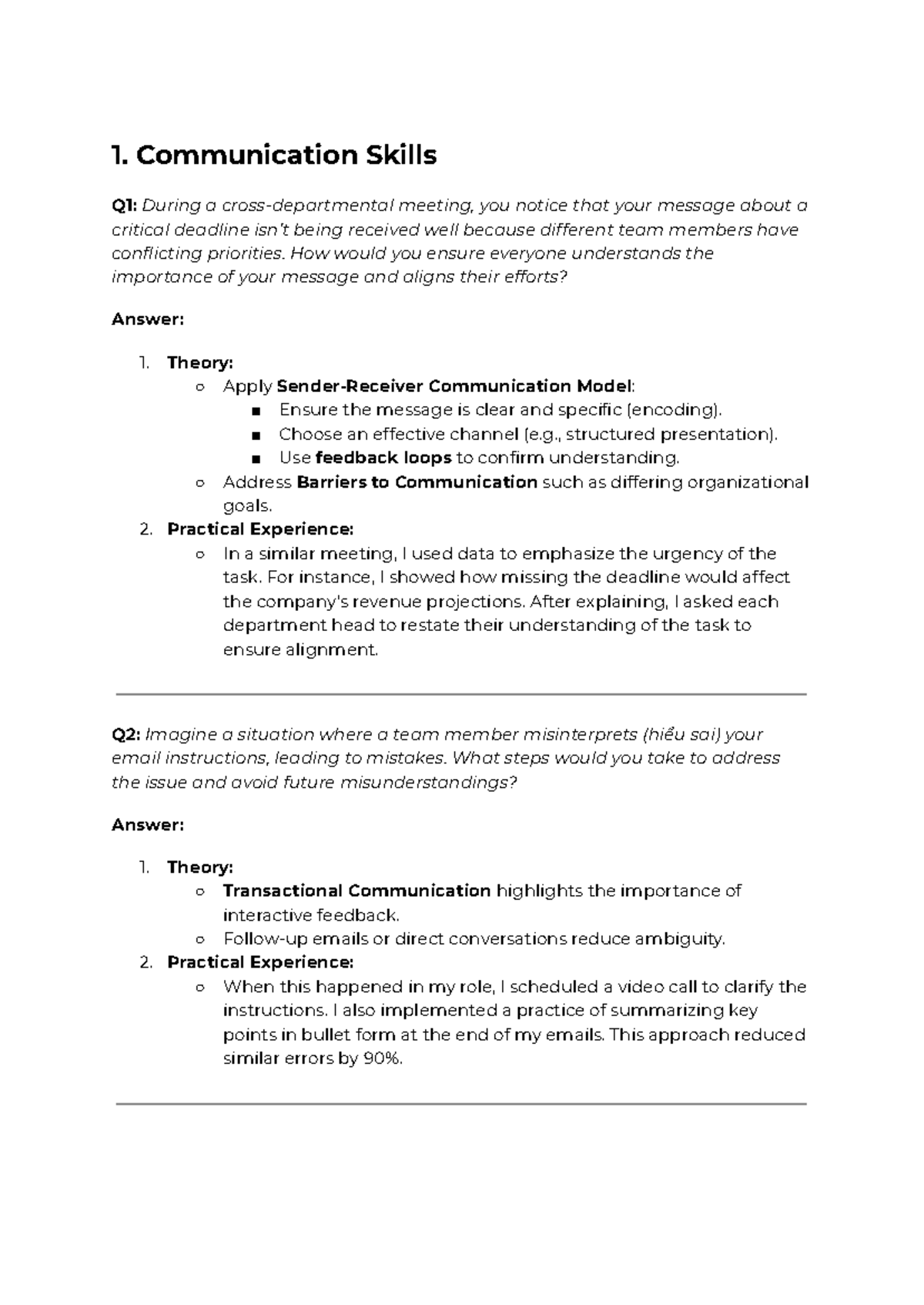 SDCO Final Exam - Communication Skills and Time Management Strategies ...