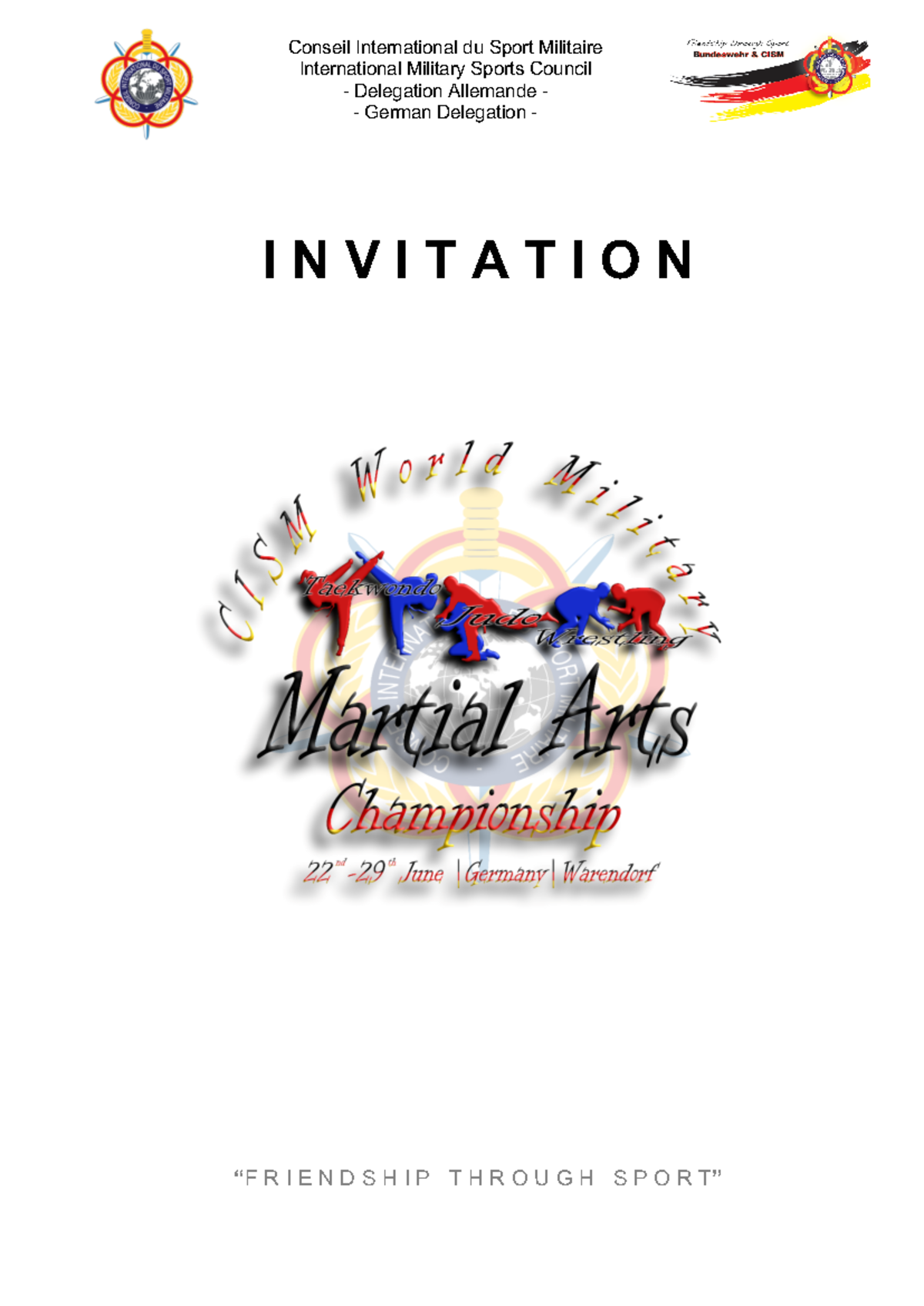 Invitation file 1st cism world military martial arts champio - Conseil ...