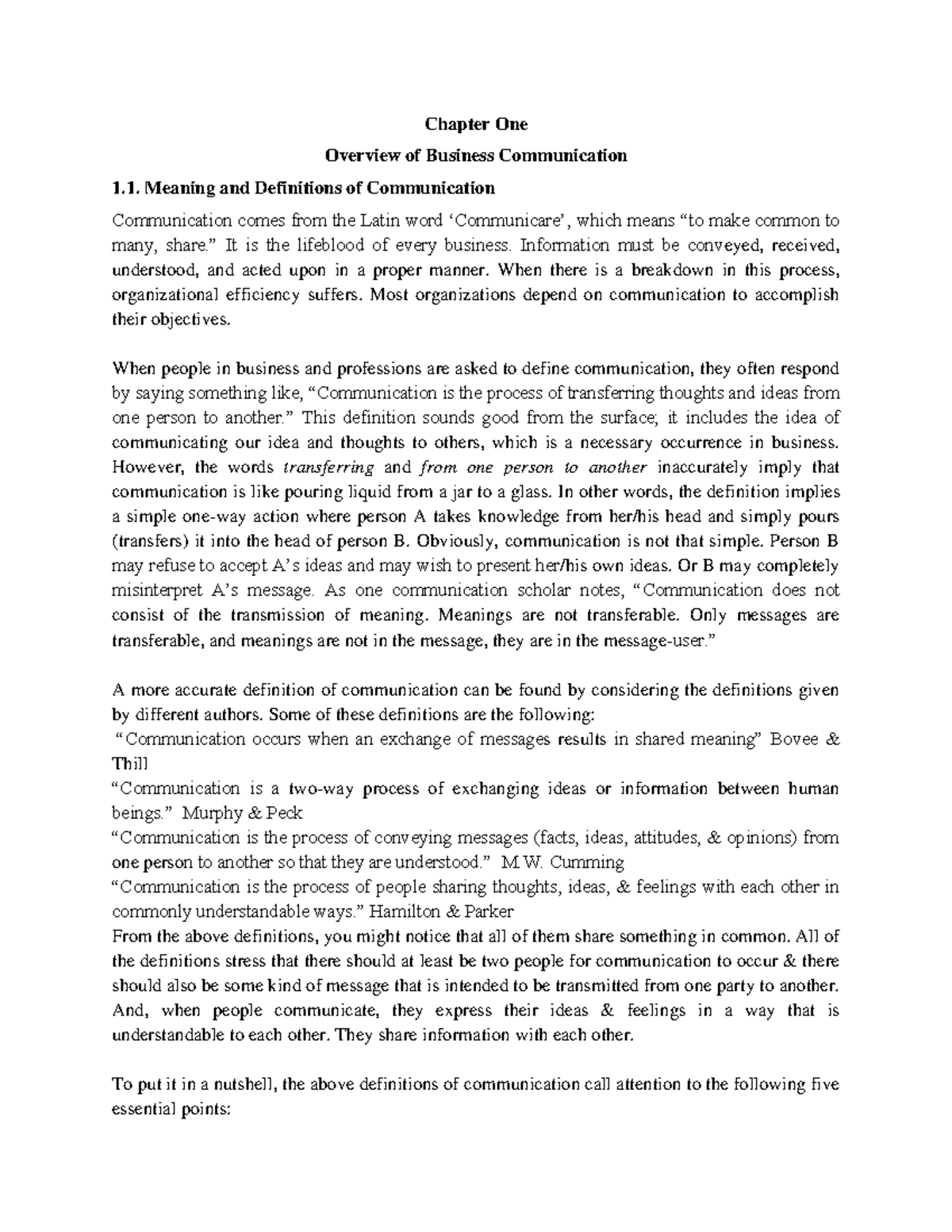 Chapter One: Understanding Business Communication (BC) - Studocu