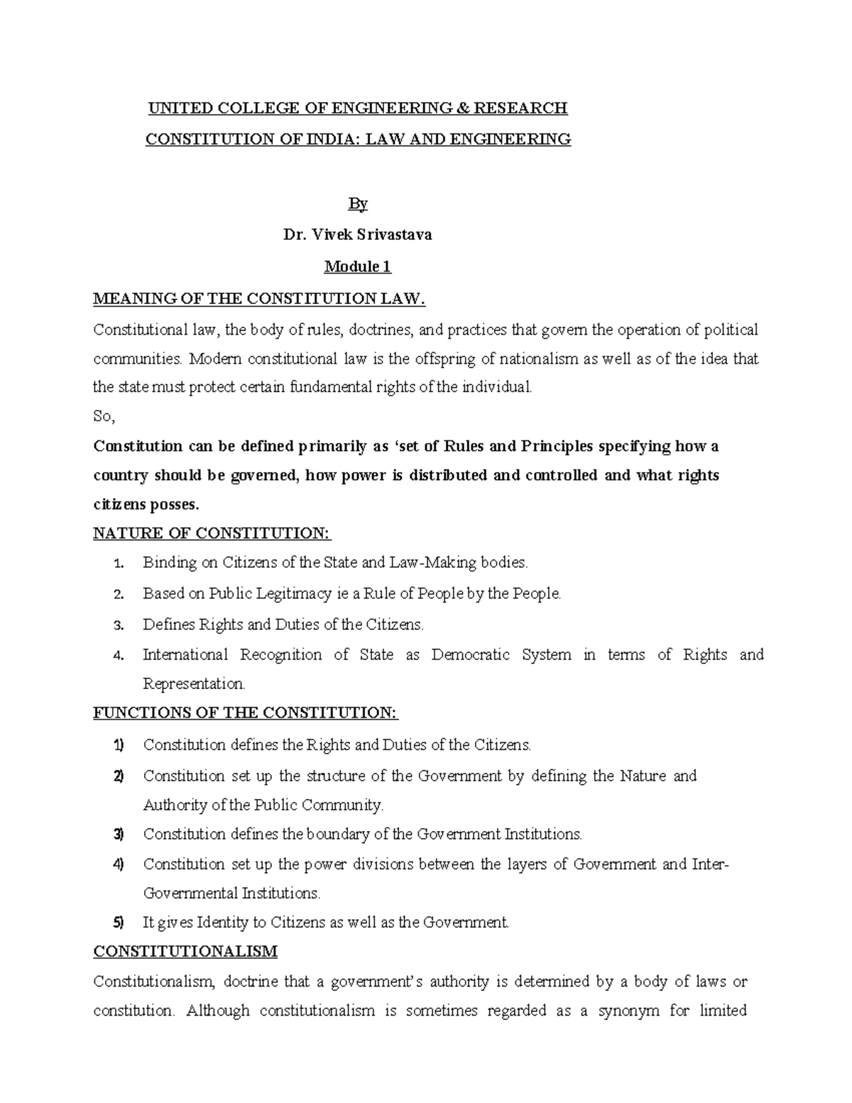 COI 101: Understanding the Constitution of India - Module 1 Overview ...