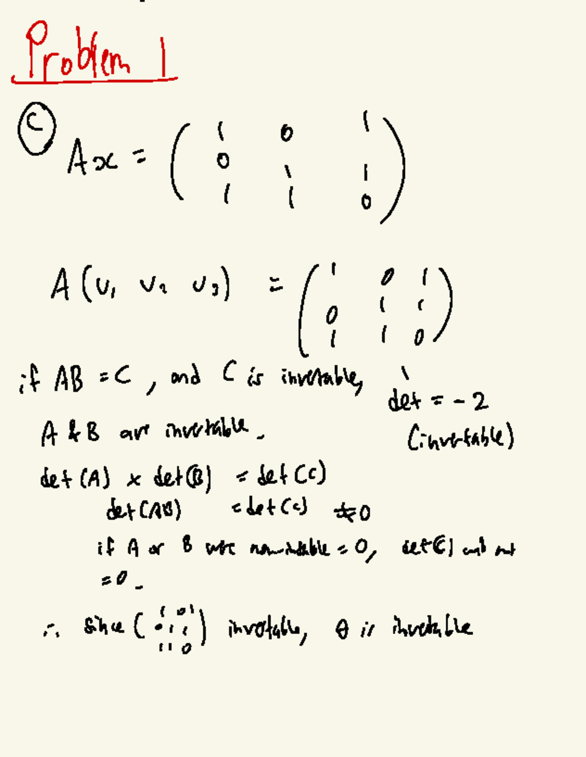 A0322628 E Week 4 - Math Problems on Invertibility and Determinants ...