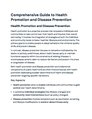 Health Promotion - Study Notes & Assignments - Studocu