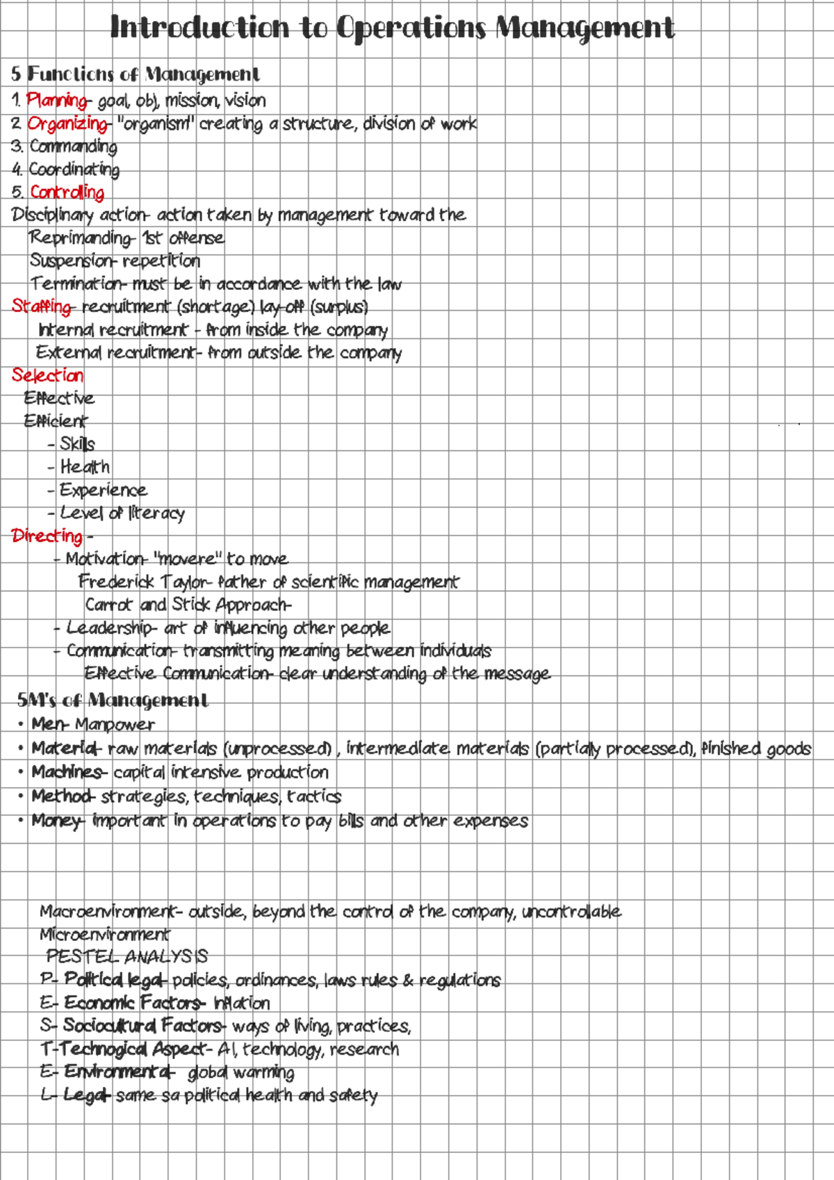 Operations Management Overview: Key Functions & Concepts (OM 101) - Studocu