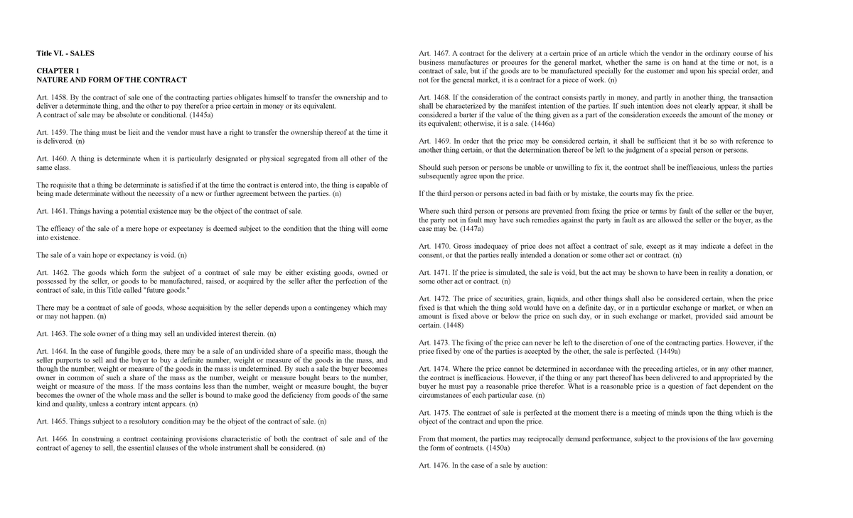 RFBT 101: Sales Law - Chapter 1 Overview of Contract Nature and Form ...