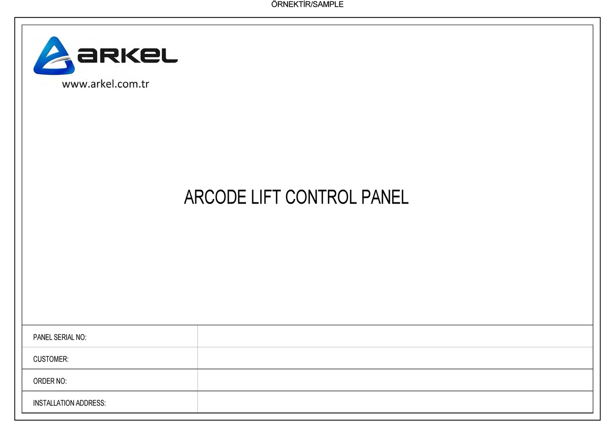 ARCODE LIFT CONTROL PANEL DOCUMENTATION V1.2 - Studocu