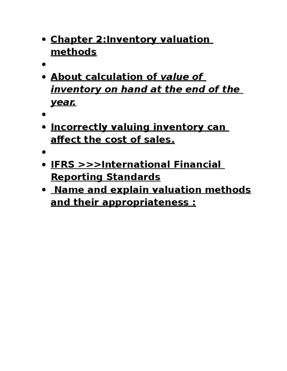 Chapter 2: Inventory Valuation Methods - IFRS Standards Explained - Studocu
