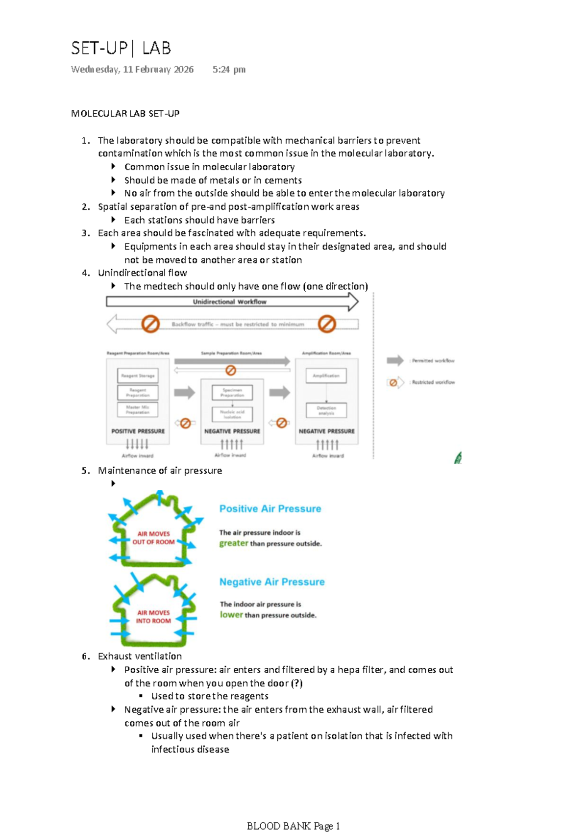 Molecular Lab Setup Guidelines for Course Code: LAB 101 - Studocu