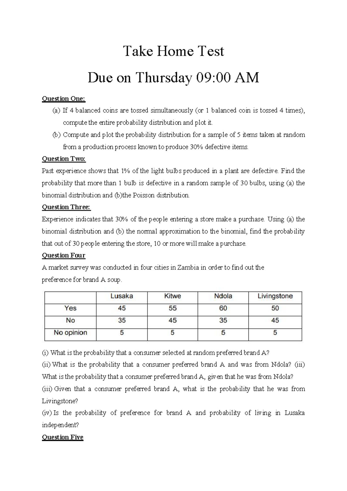 Stat Assignment - Trf: Probability Distributions & Analysis - Studocu