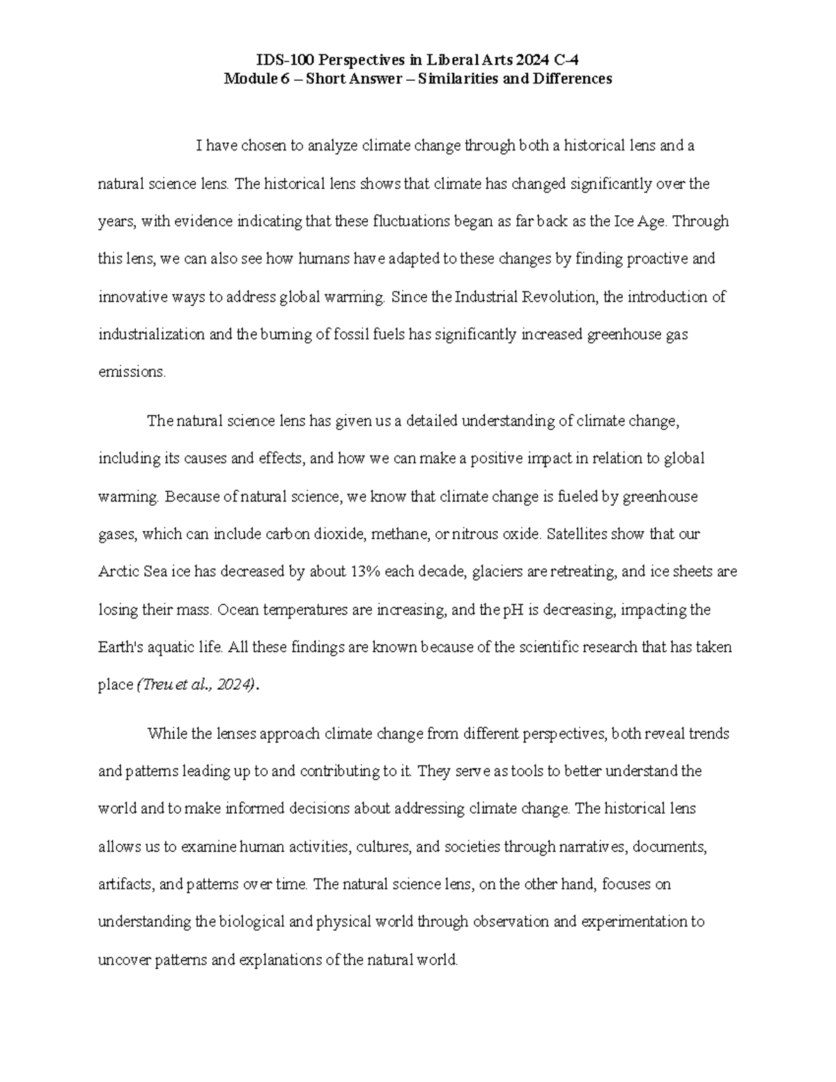 IDS-100 Module 6 - Short Answer: Analyzing Climate Change by Lenses ...