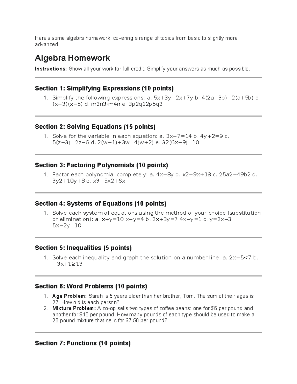 Algebra 402 Homework: Comprehensive Review of Key Topics - Studocu