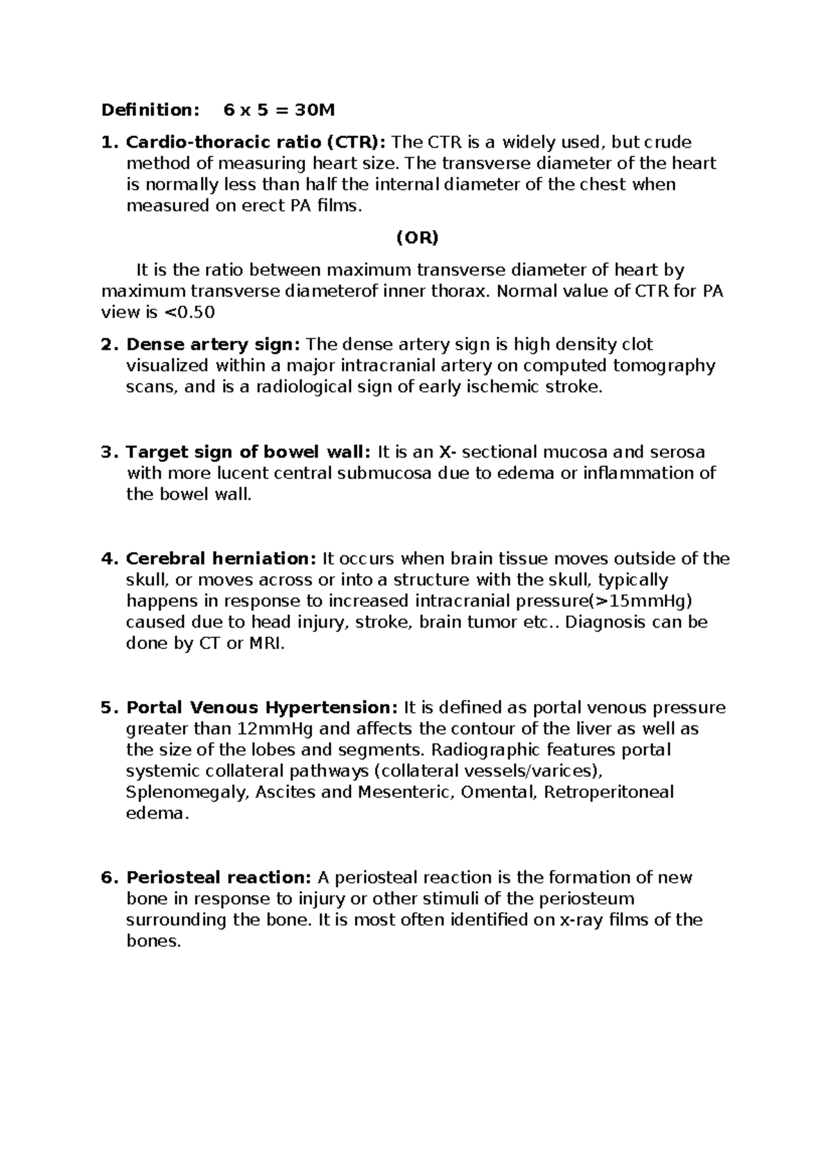 Radiology Essay Notes: Key Signs & Findings Overview - Studocu