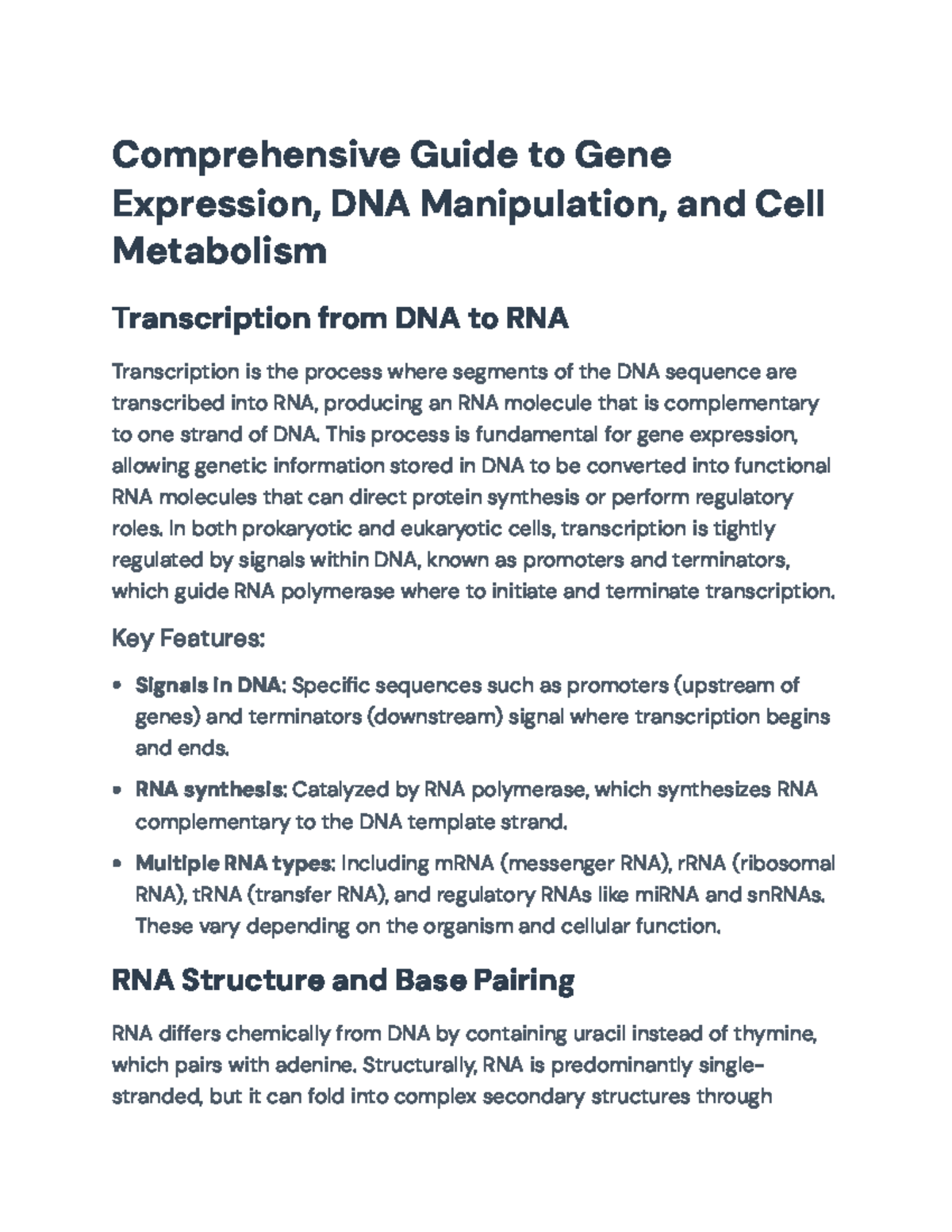 Comprehensive Guide to Gene Expression Regulation & DNA Manipulation ...