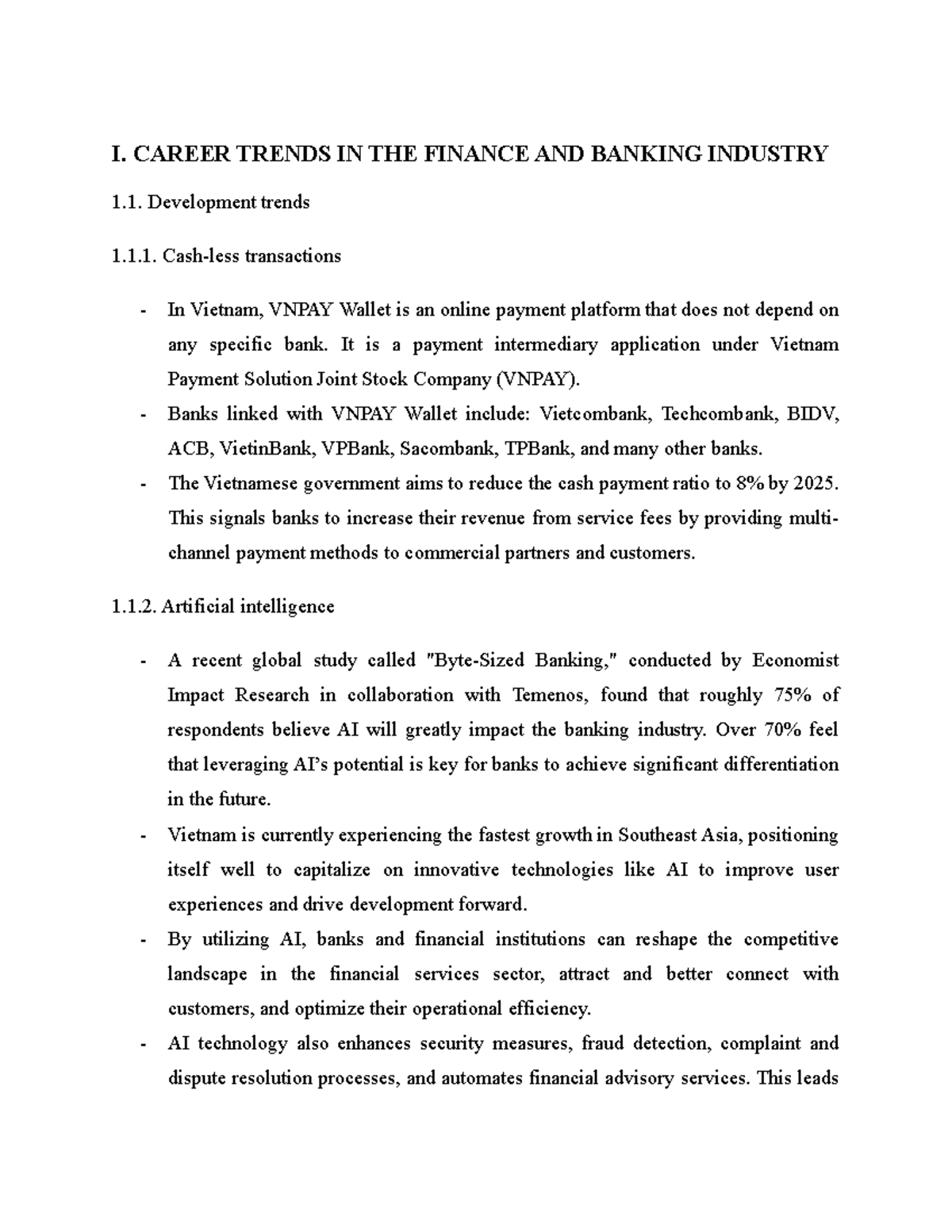 Career Trends in Finance & Banking Industry: Insights & Job Roles - Studocu