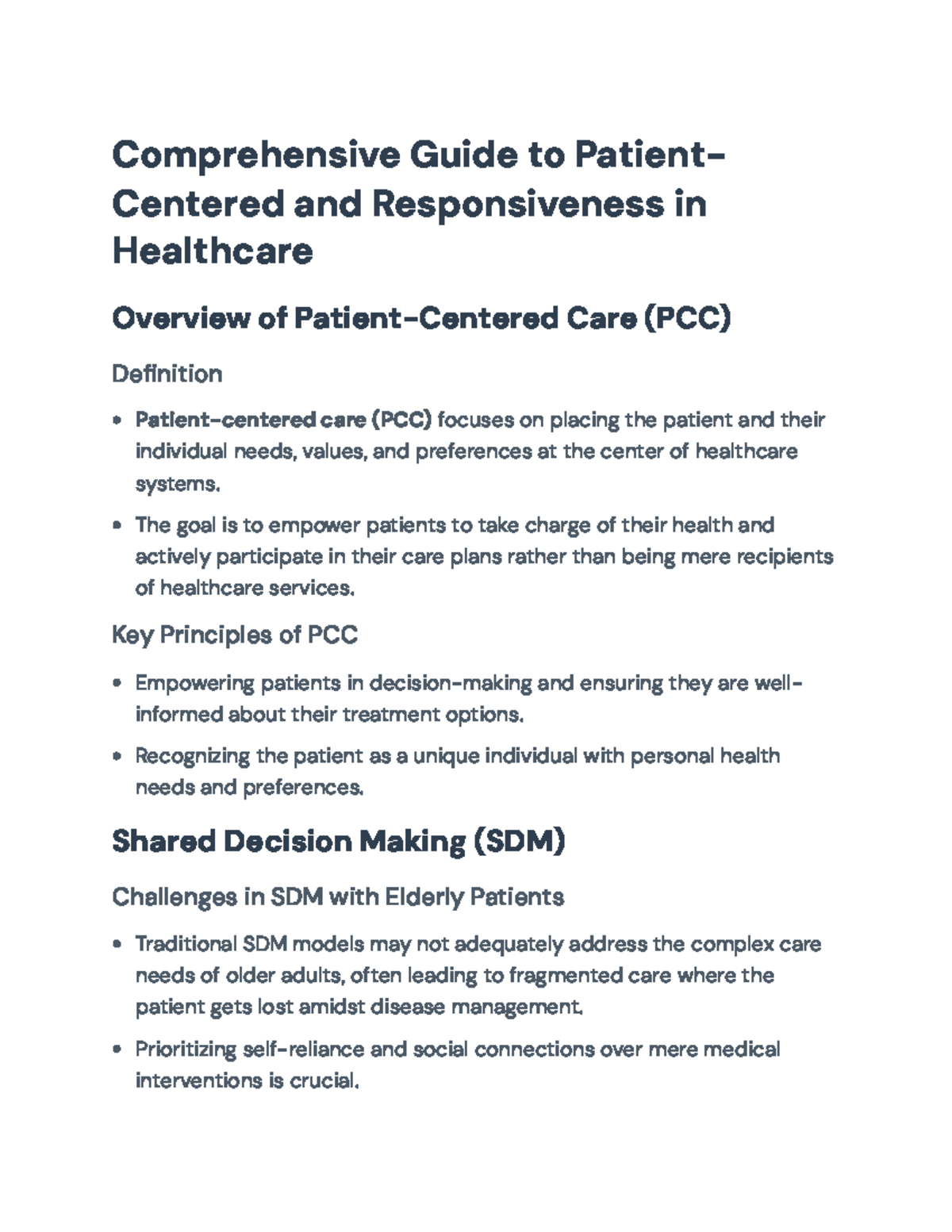 Comprehensive Guide to Patient-Centered Care (PCC) & Self-Management ...