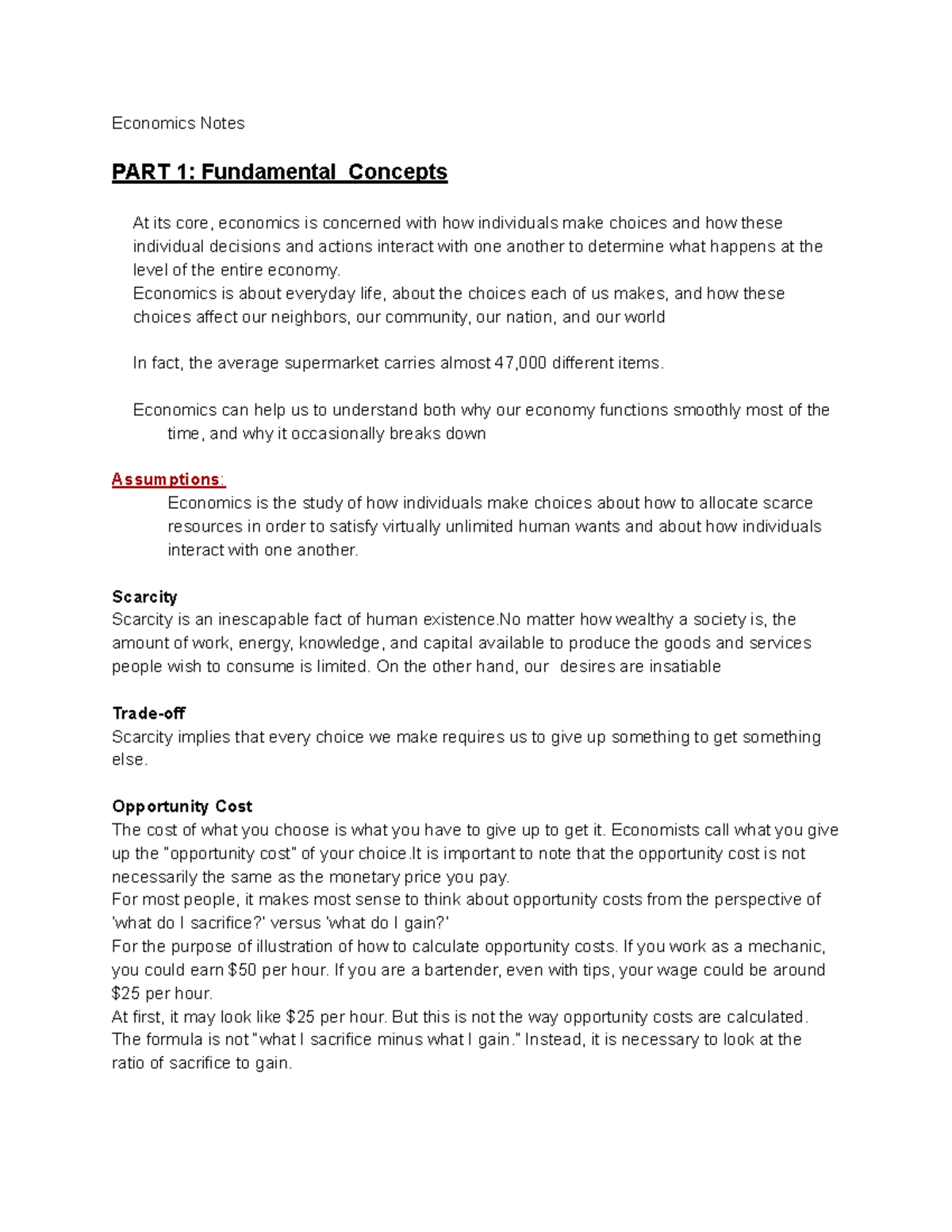 Economics 101: Fundamental Notes on Micro & Macro Concepts - Studocu