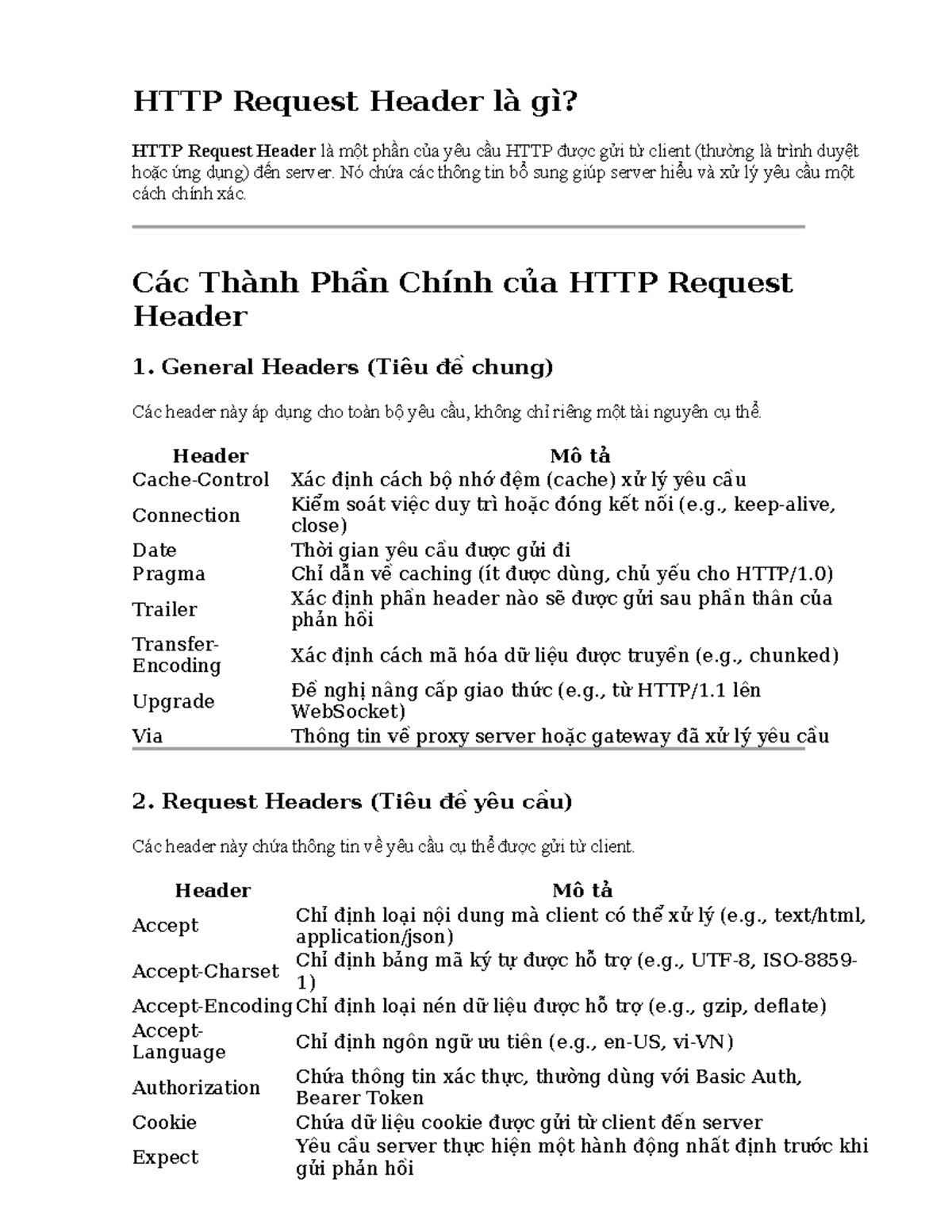 Tìm hiểu về HTTP Request Header: Cấu trúc và Ví dụ Cụ thể - Studocu