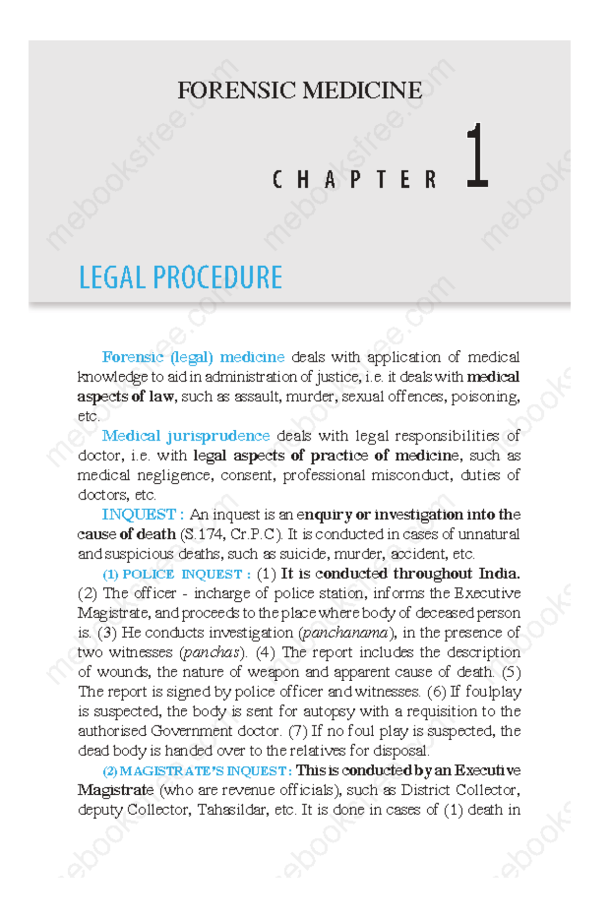 Concise Forensic Medicine & Legal Procedures (FM 101) - Studocu