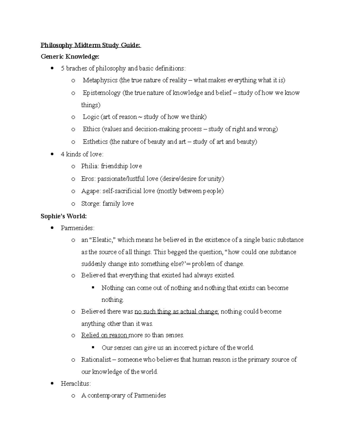 Philosophy 101: Midterm Study Guide and Key Concepts Review - Studocu
