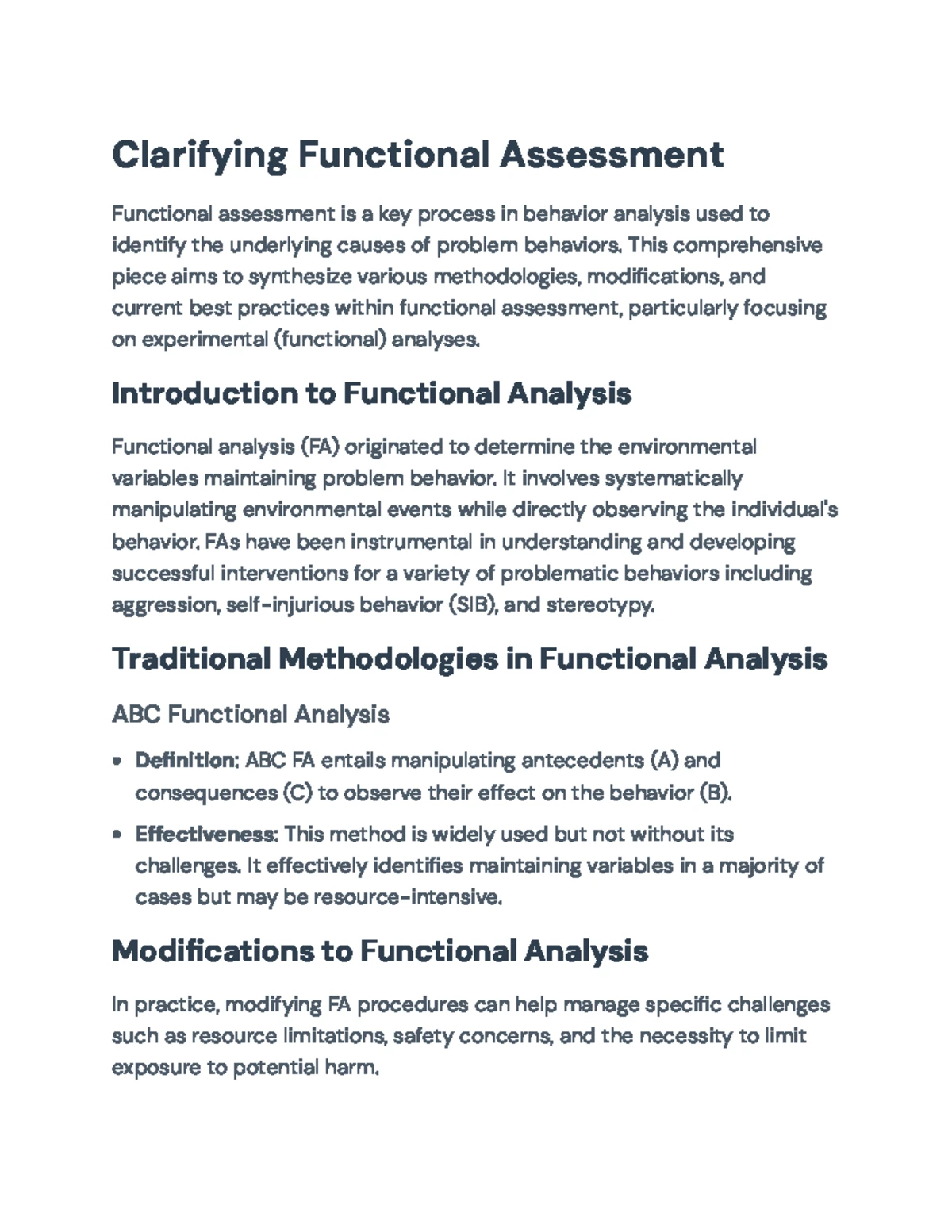 Final Exam Study Guide for Course XYZ-123: Functional Assessment ...