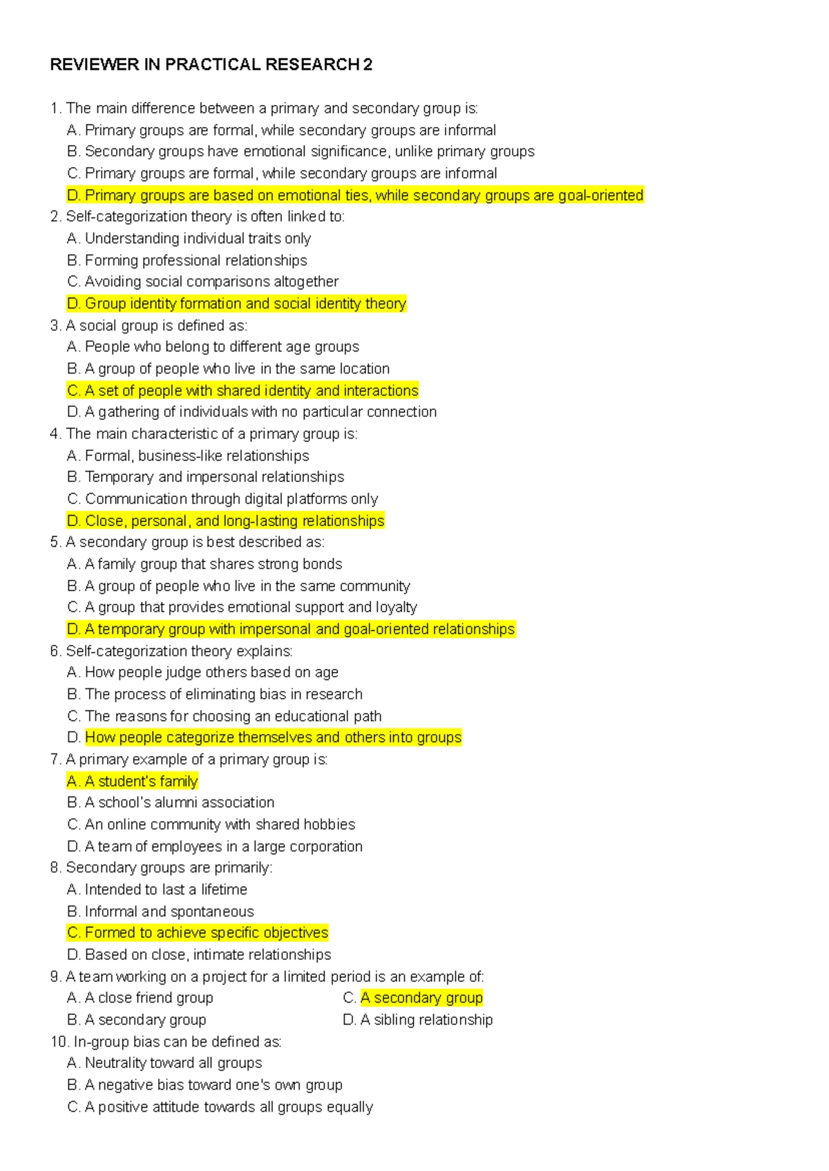 410426695 2nd Quarter Exam in Practical Research 2 - Answer Key - Studocu