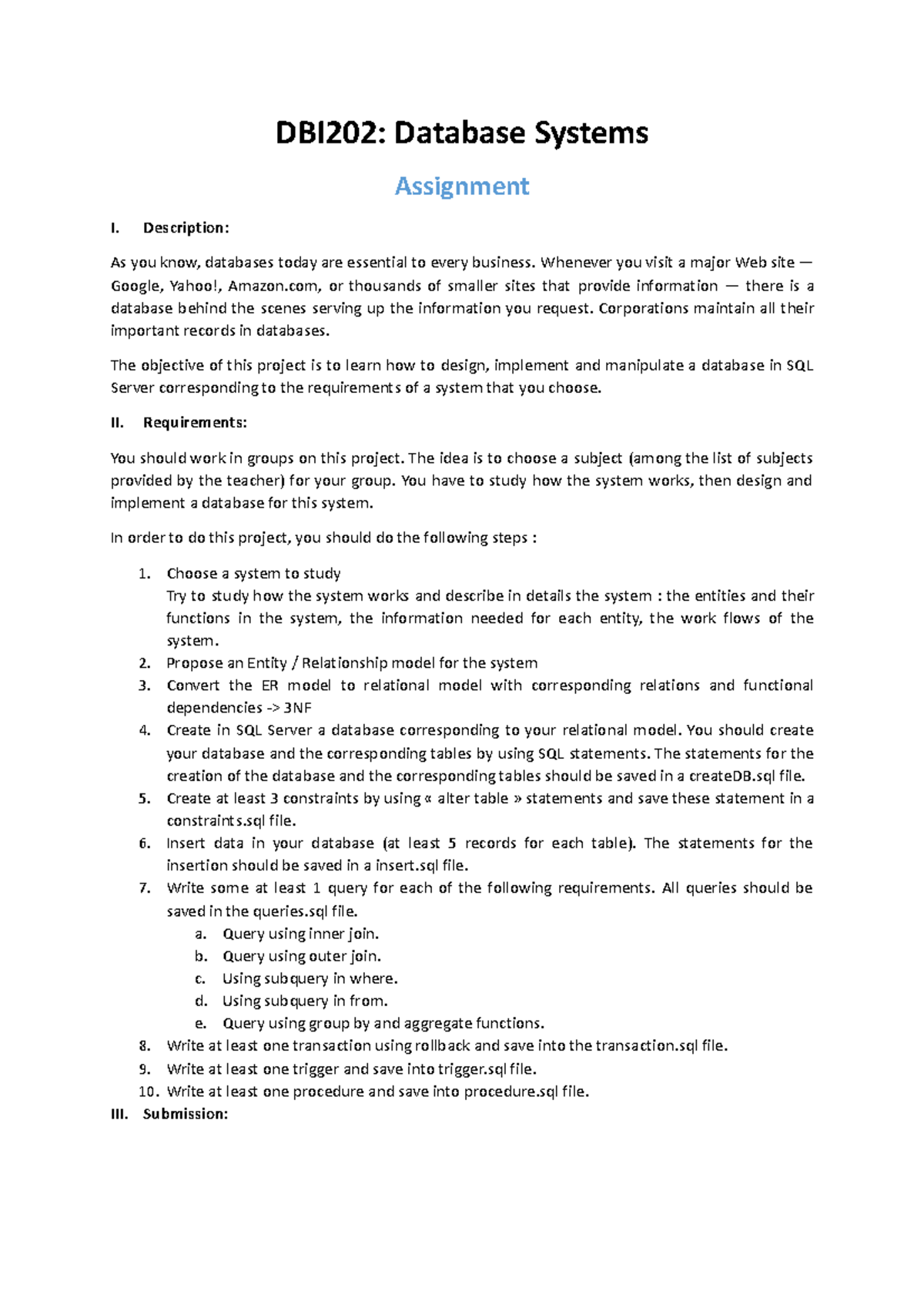 Assignment 1 - fewf - DBI202: Database Systems Assignment I ...