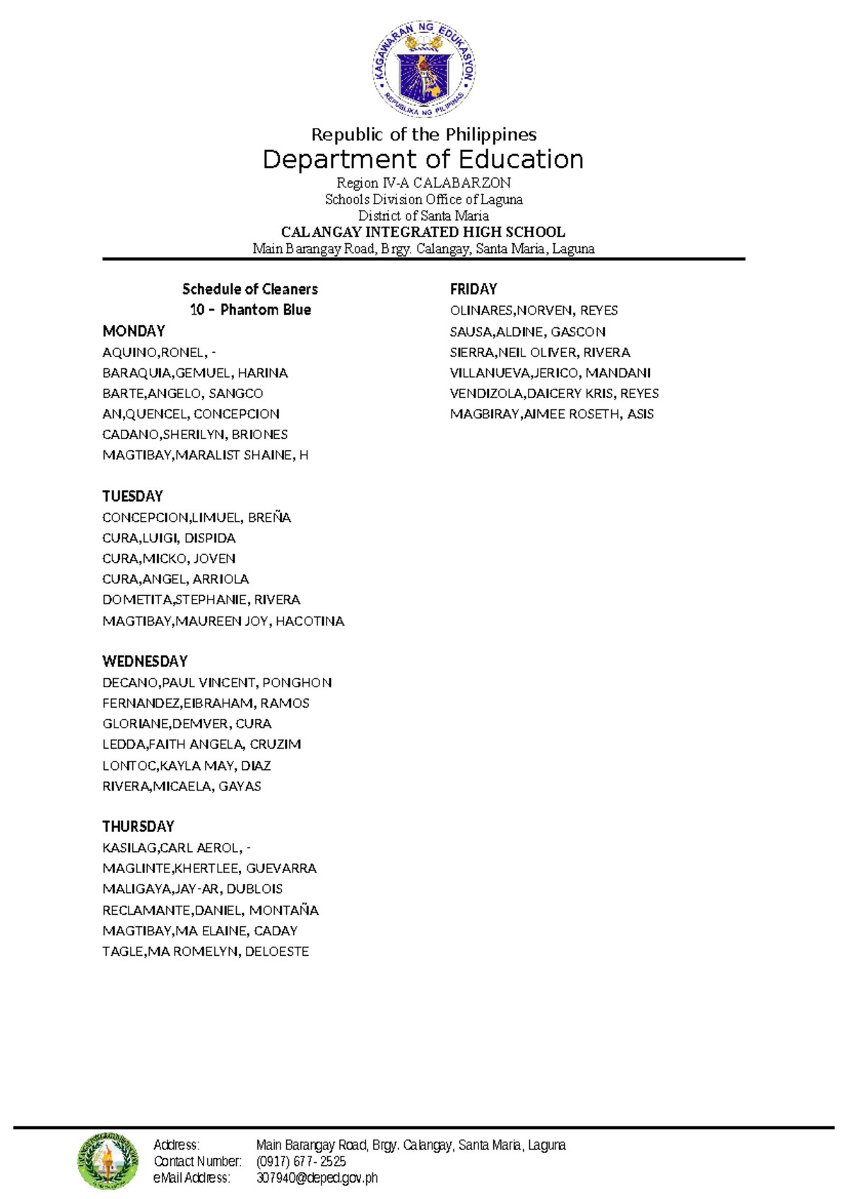 Cleaners - notes - Republic of the Philippines Department of Education ...